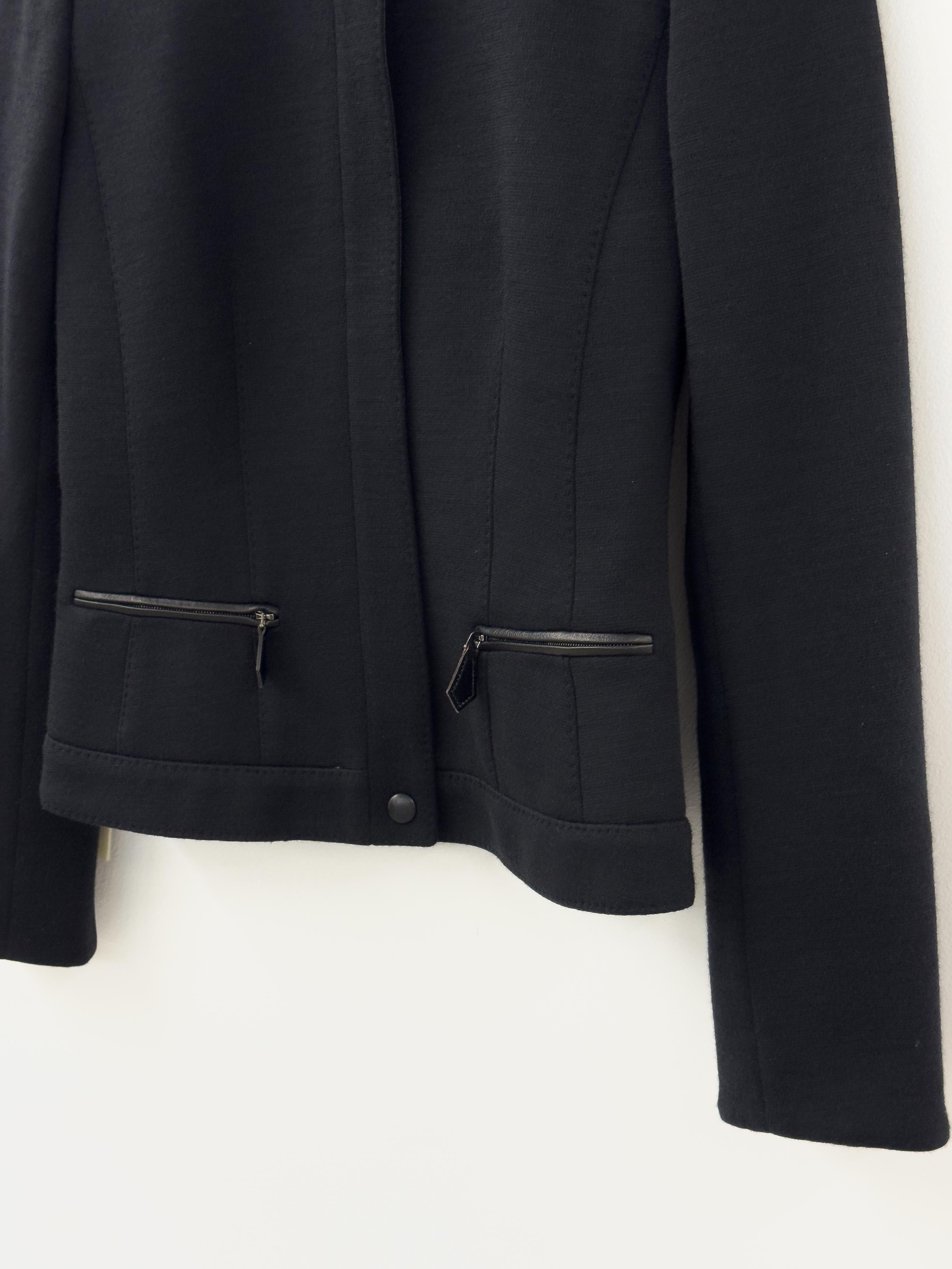 Hermes HERMÈS Wool & Leather Jacket with Silk Lining Size XS / US 0-2 / IT 36-38 - 5 Thumbnail