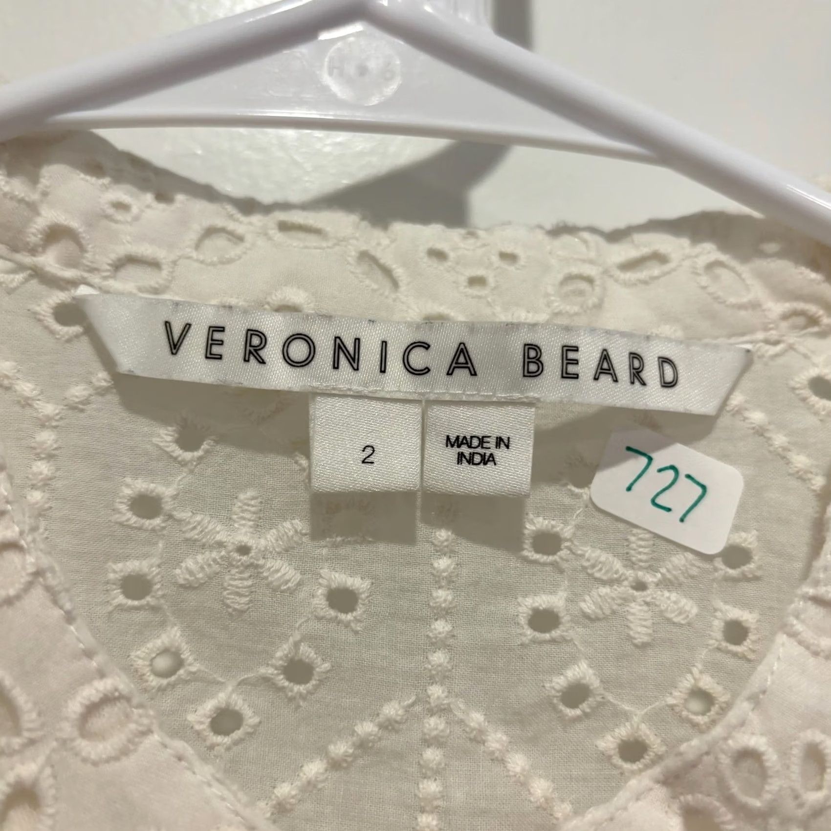 Veronica Beard VERONICA BEARD White Eyelet Lace Button Down Long Sleeve Blouse Top Size 2 Womens Size XS / US 0-2 / IT 36-38 - 2 Thumbnail
