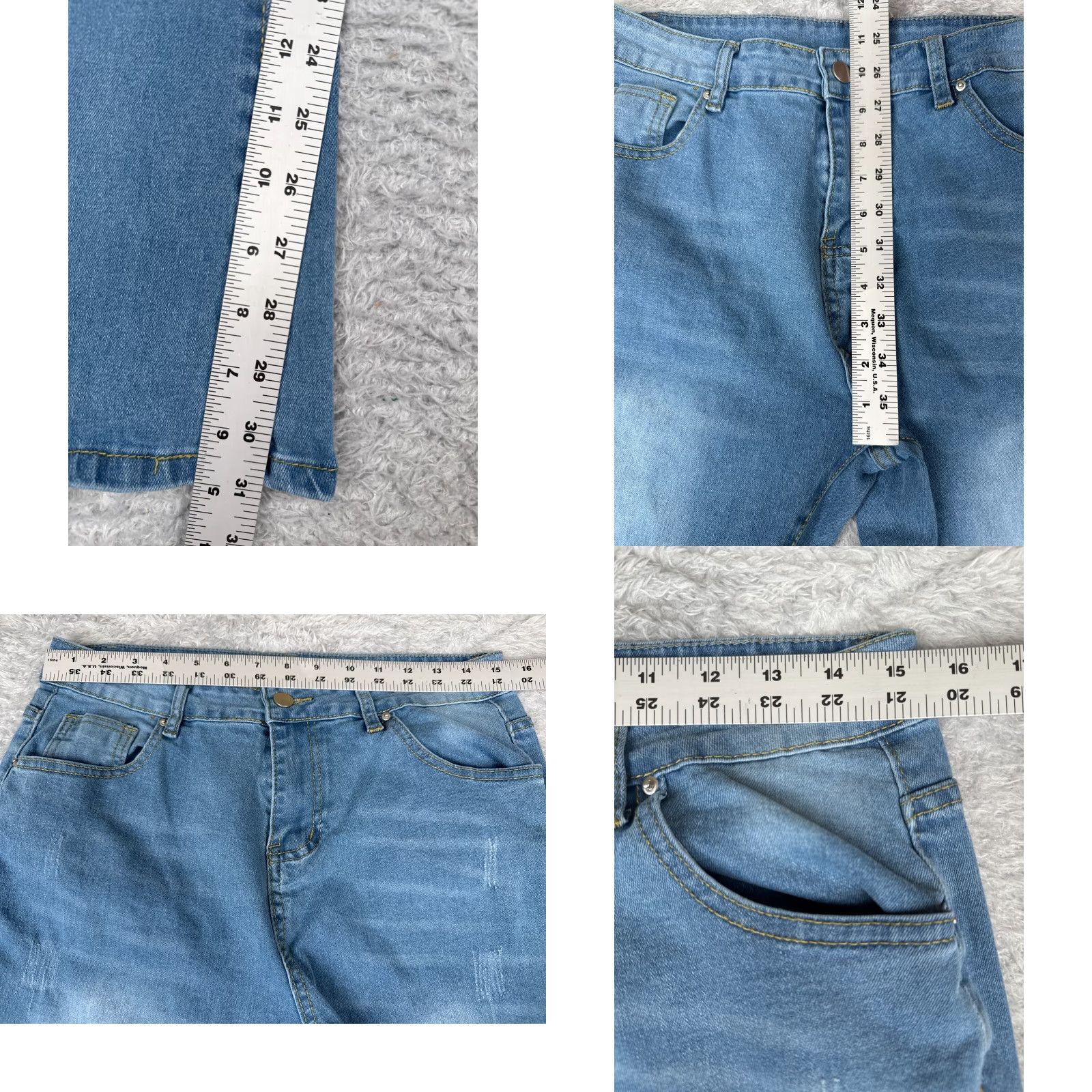 Vintage Jeans Women 30 Blue Denim Bootcut Flared Light Wash High Rise Cotton Blend 30x31 Size 30" / US 8 / IT 44 - 8 Thumbnail