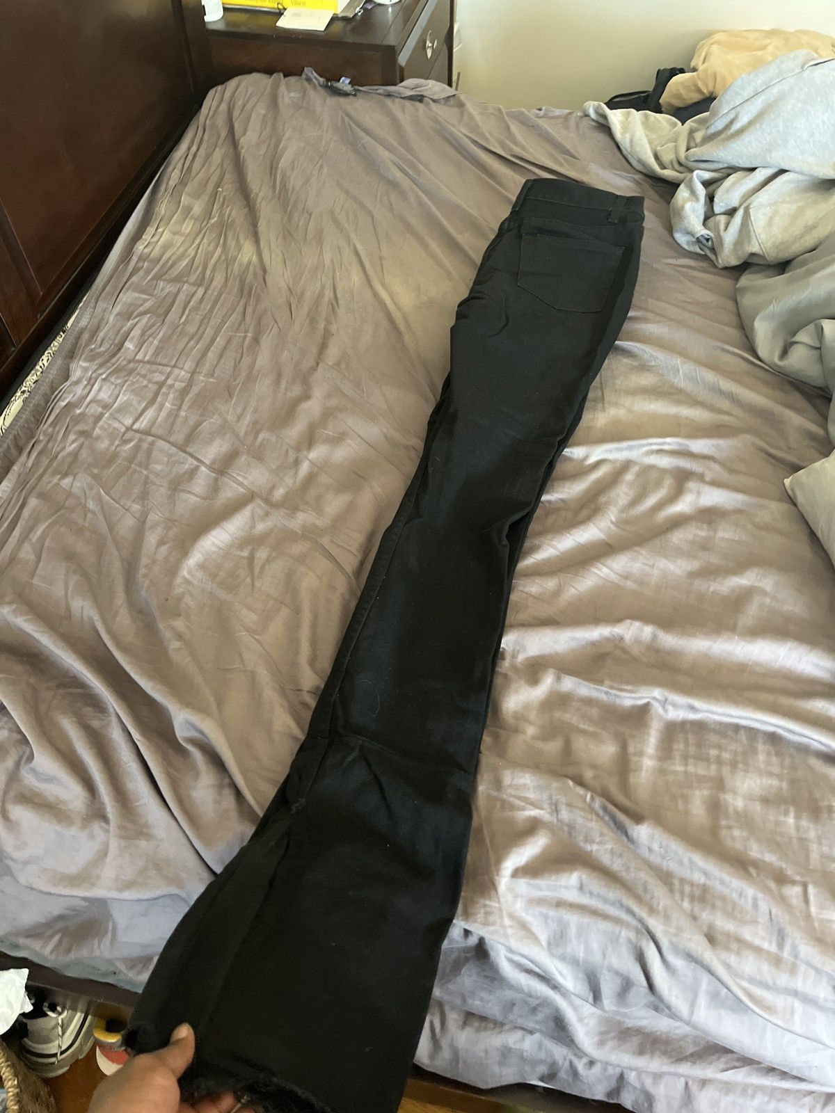 Designer Custom Black stacked denim jeans Size US 30 / EU 46 - 2 Thumbnail