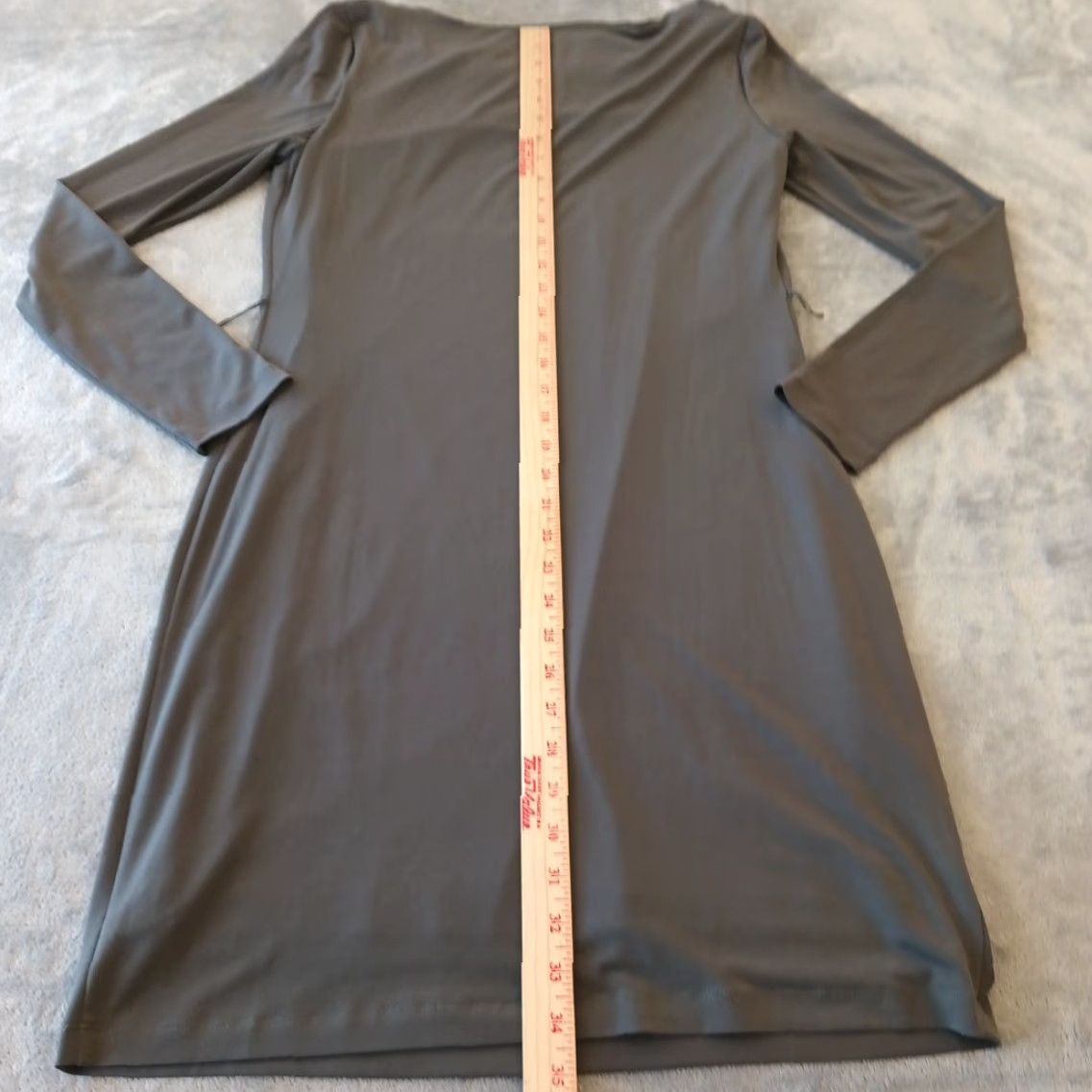 Calvin Klein Calvin Klein Dress Knee Length Green Long Sleeve Cowl Neck Pullover Lined Solid Size 8 Womens Sheath Size M / US 6-8 / IT 42-44 - 5 Thumbnail