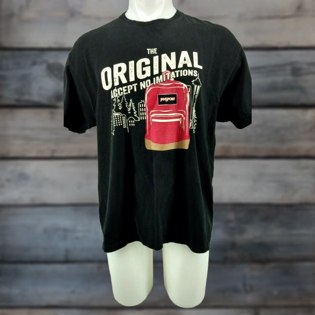 Jansport Journeys Jansport Black T-Shirt Advertising Vintage Hipster Mens XL Sz xL BackPack Logo Graphic Cotton Crew Neck Short Sleeve Shirt Men Size US XL / EU 56 / 4 - 1 Thumbnail