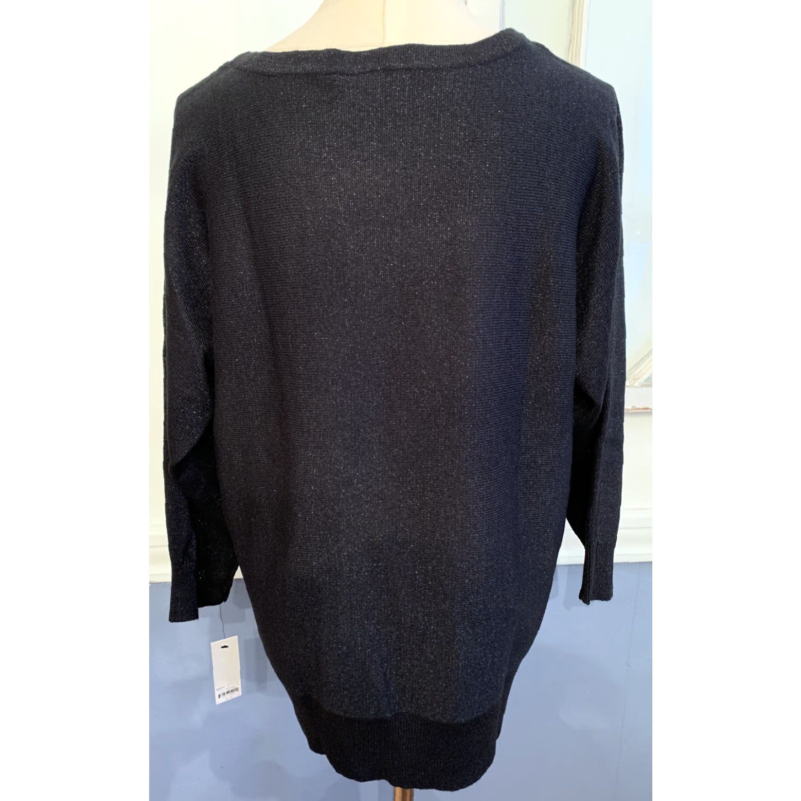 Croft & Barrow VINTAGE Croft & Barrow Women's Sweater 3/4 Sleeve XXL Black Mineral Sparkle 68% acrylic 22% polyester 10% metallic Womens Size XXL / US 16-18 / IT 52-54 - 5 Thumbnail