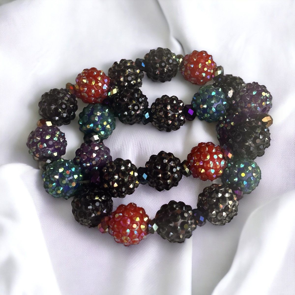 Other Multicolor sparkly studded bead stretch bracelets Size ONE SIZE - 1 Thumbnail