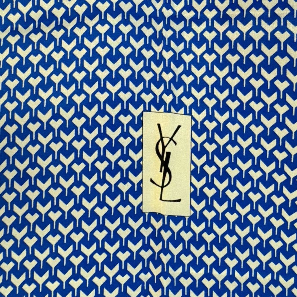 Yves Saint Laurent YSL Saint Laurent Blue Patterned scarf Size ONE SIZE - 1 Thumbnail