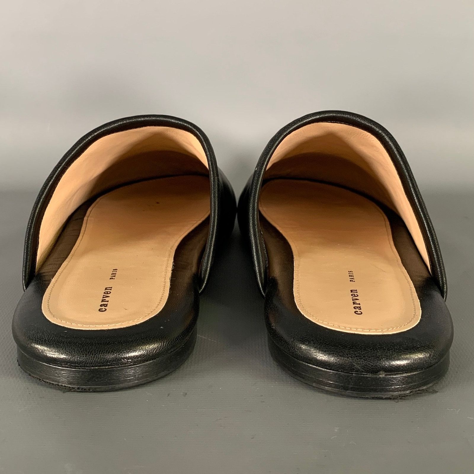 Carven CARVEN Size 10 Black Leather Lambskin Slippers Flats Size US 10 / IT 40 - 3 Thumbnail