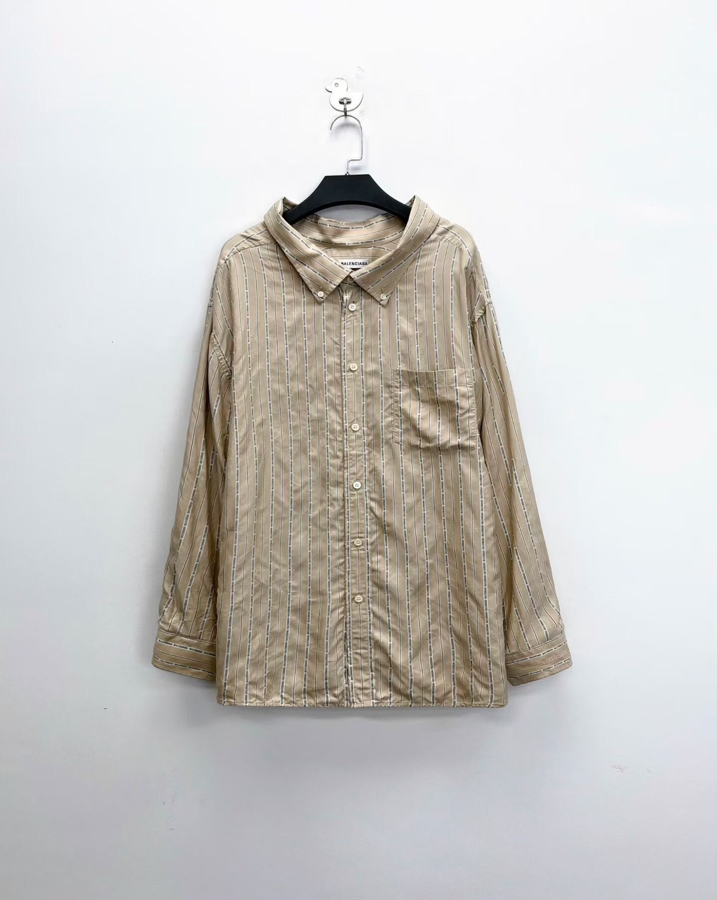 Balenciaga Balenciaga Silk Stripe Logo Shirt Jacket Size US M / EU 48-50 / 2 - 1 Thumbnail