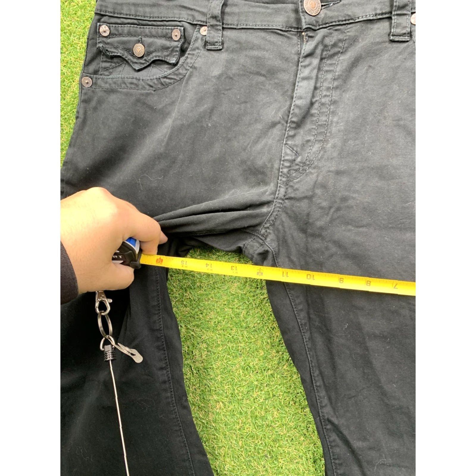 True Religion VINTAGE True Religion Jeans Mens 36 Ricky Flat Pockets Relaxed Straight Black Denim Y2K Size US 36 / EU 52 - 7 Thumbnail
