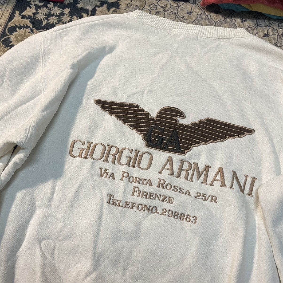 Armani × Giorgio Armani × Vintage Vintage Giorgio Armani Big Logo Spellout Sweatshirt Crewneck Size US M / EU 48-50 / 2 - 3 Thumbnail