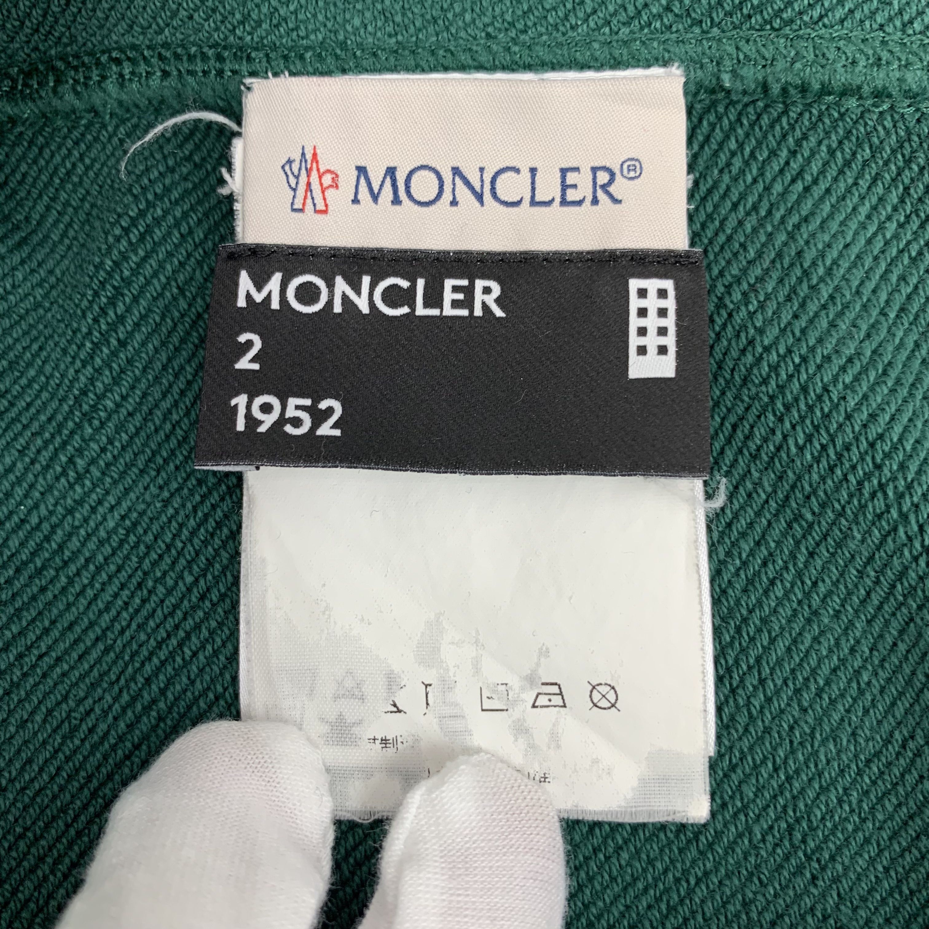 Moncler Moncler Green Logo Cotton Crewneck Sweatshirt (Size M) Size US M / EU 48-50 / 2 - 2 Thumbnail