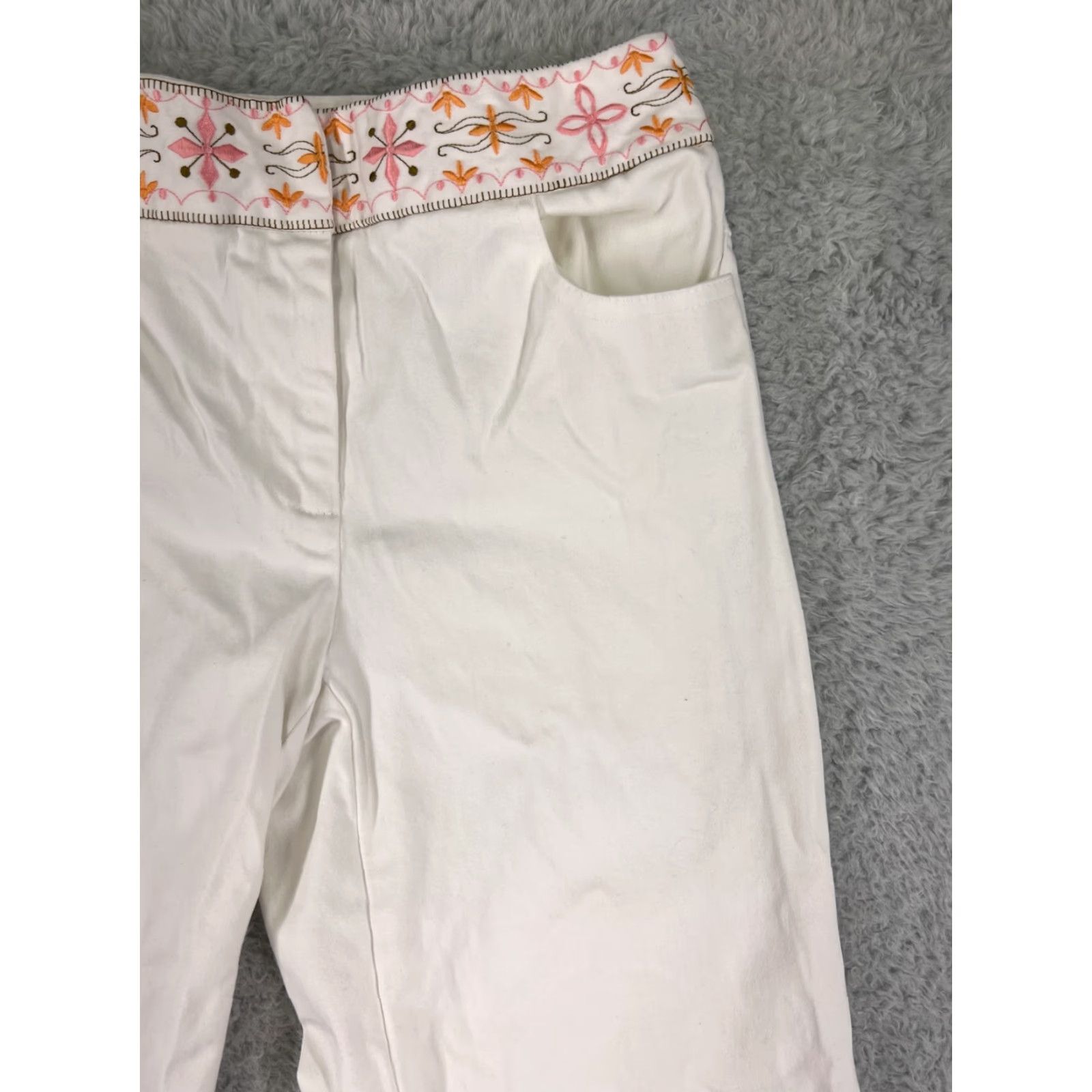 Talbots Talbots Pants Womens 6 White Floral Waist Pockets Vintage Made USA Outdoors Size 28" / US 6 / IT 42 - 5 Thumbnail