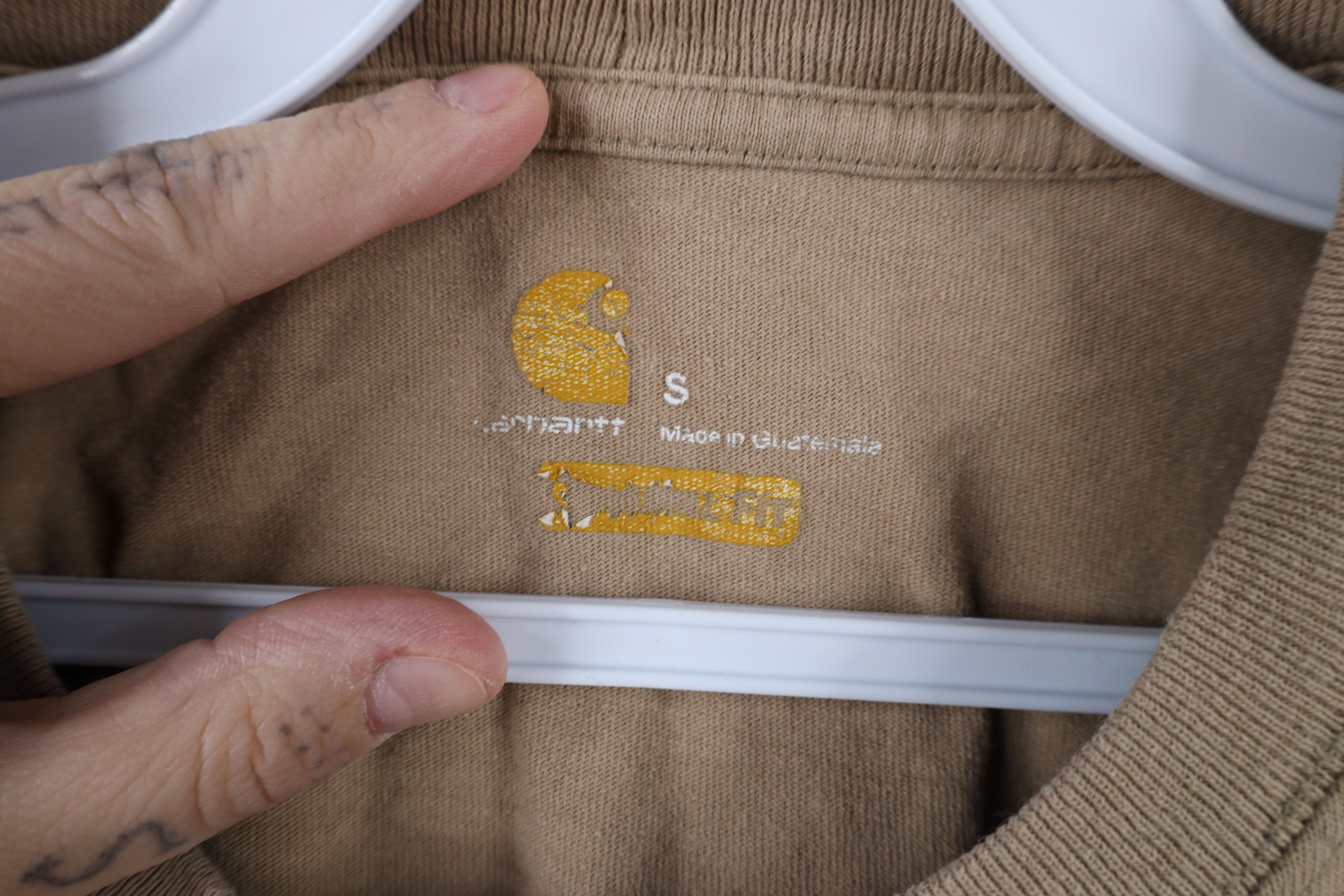 Carhartt × Vintage Vintage Y2K Carhartt Spell Short Sleeve Pocket T-Shirt Tan Size US S / EU 44-46 / 1 - 7 Thumbnail