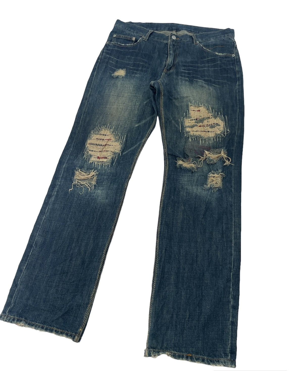 Japanese Brand Rare💥Vintage Rattle Trap Distressed Jeans Size US 34 / EU 50 - 1 Thumbnail