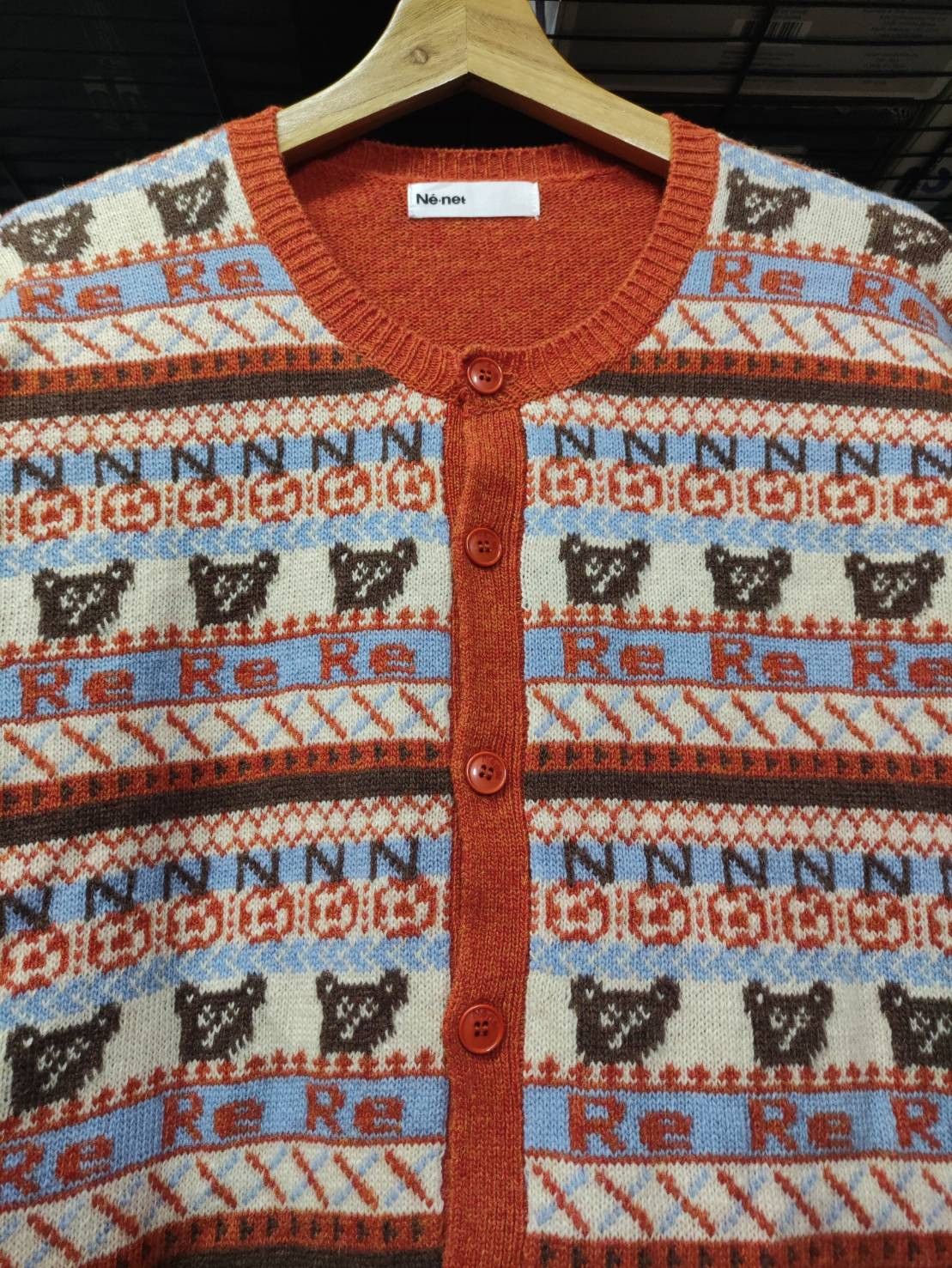 Ne-Net Ne-net Cat Logo Pattern Cardigan Size US M / EU 48-50 / 2 - 2 Thumbnail