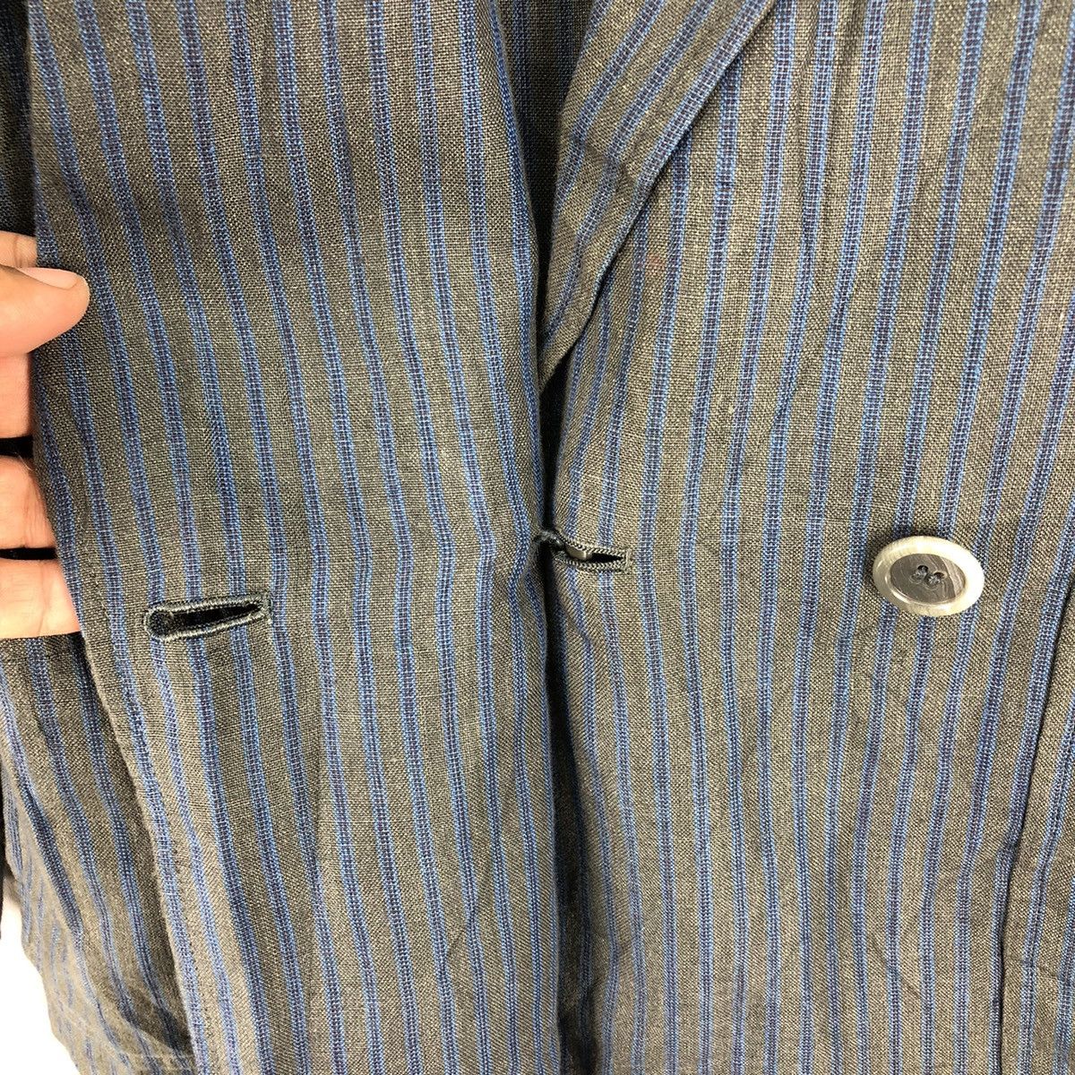 Vintage Yves Saint Laurent Paris Double Breasted Coat Stripe