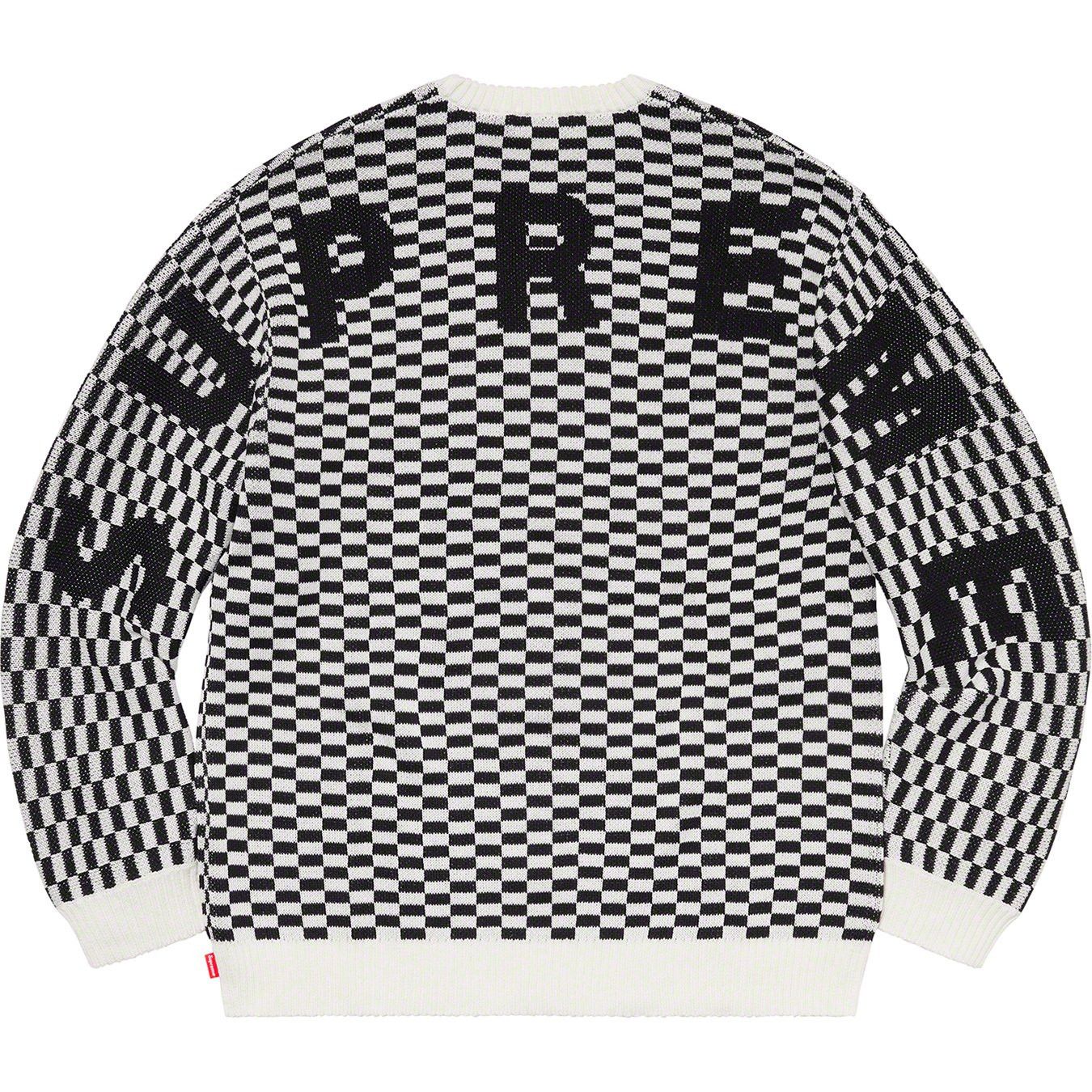 image of Supreme Back Logo Sweater Checkerboard Xlarge, Men's