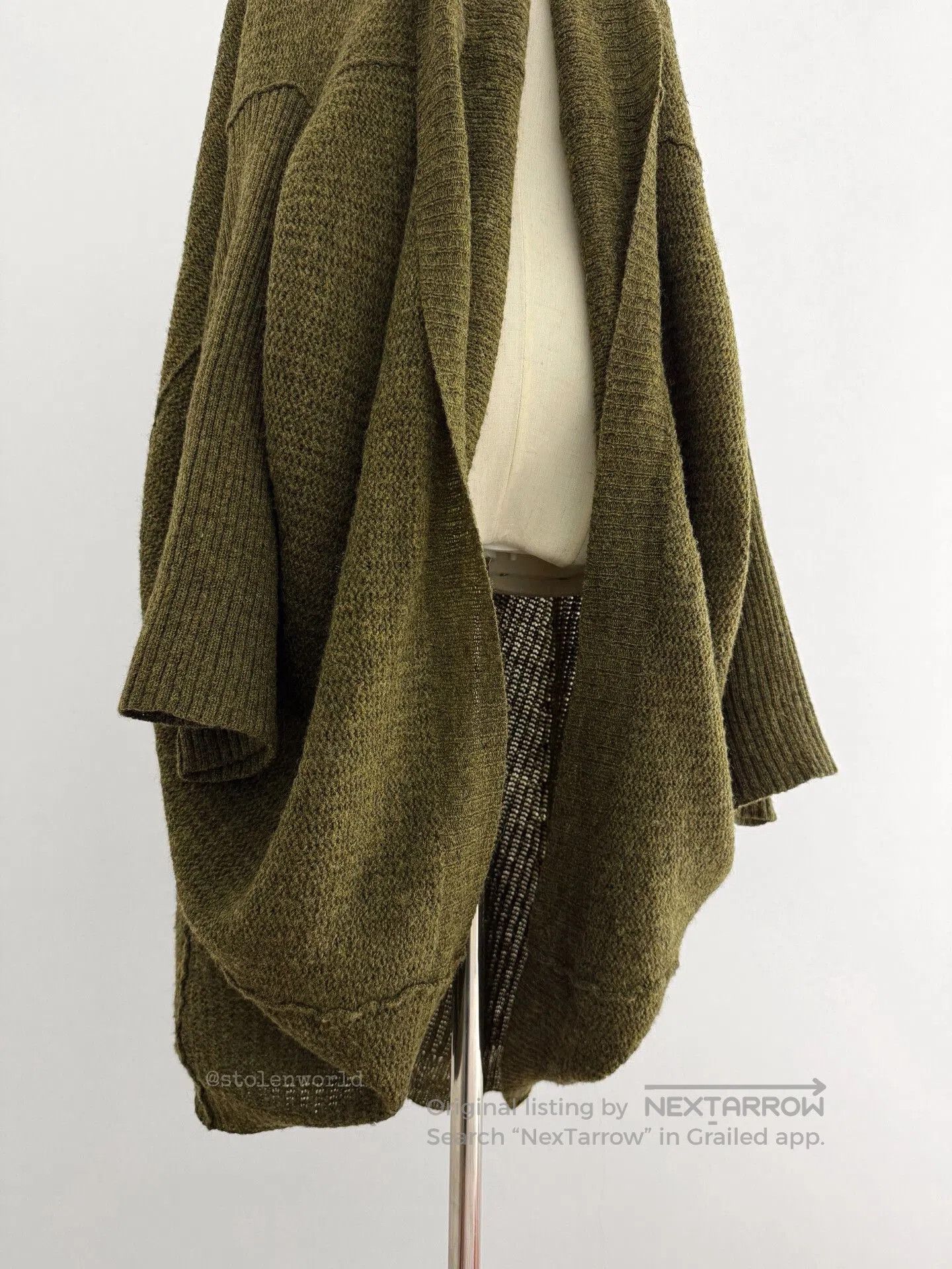 Y's green knitted wool cardigan by Y's. Size M / US 6-8 / IT 42-44 - 2 Thumbnail