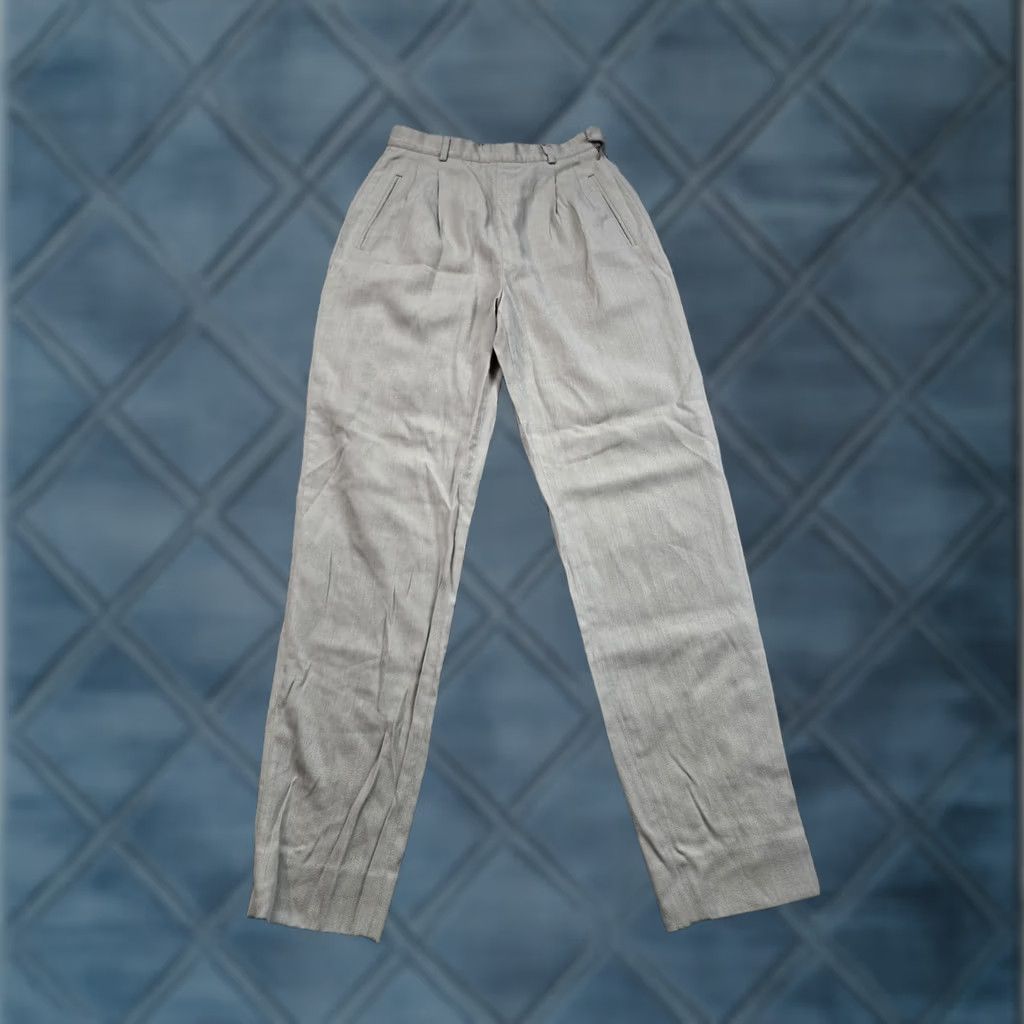 Emporio Armani VINTAGE Emporio Armani Pants Womens 42 Beige Pleated Front High Waist Tapered Size 28" / US 6 / IT 42 - 1 Thumbnail