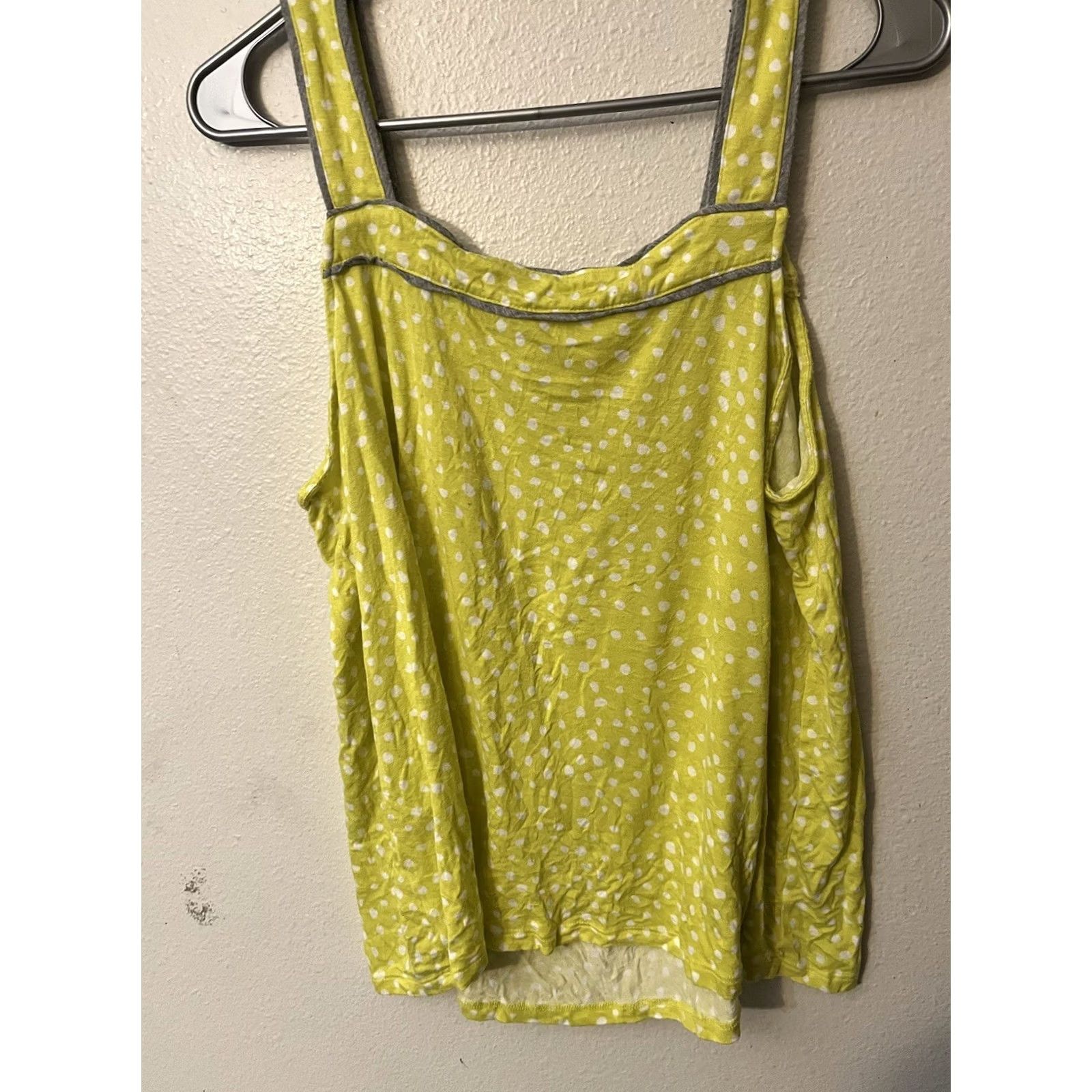 Vintage Simply Vera by Vera Wang Tank Green Yellow Polka Dot Sleeveless Large Size L / US 10 / IT 46 - 3 Thumbnail