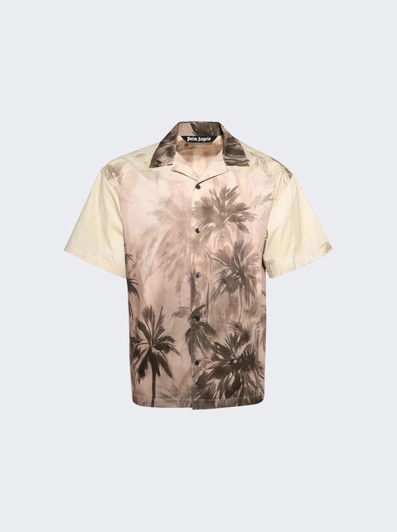 Palm Angels o1mle0226 Sunset Palms Bowling Shirt in Neutrals Size US M / EU 48-50 / 2 - 1 Thumbnail