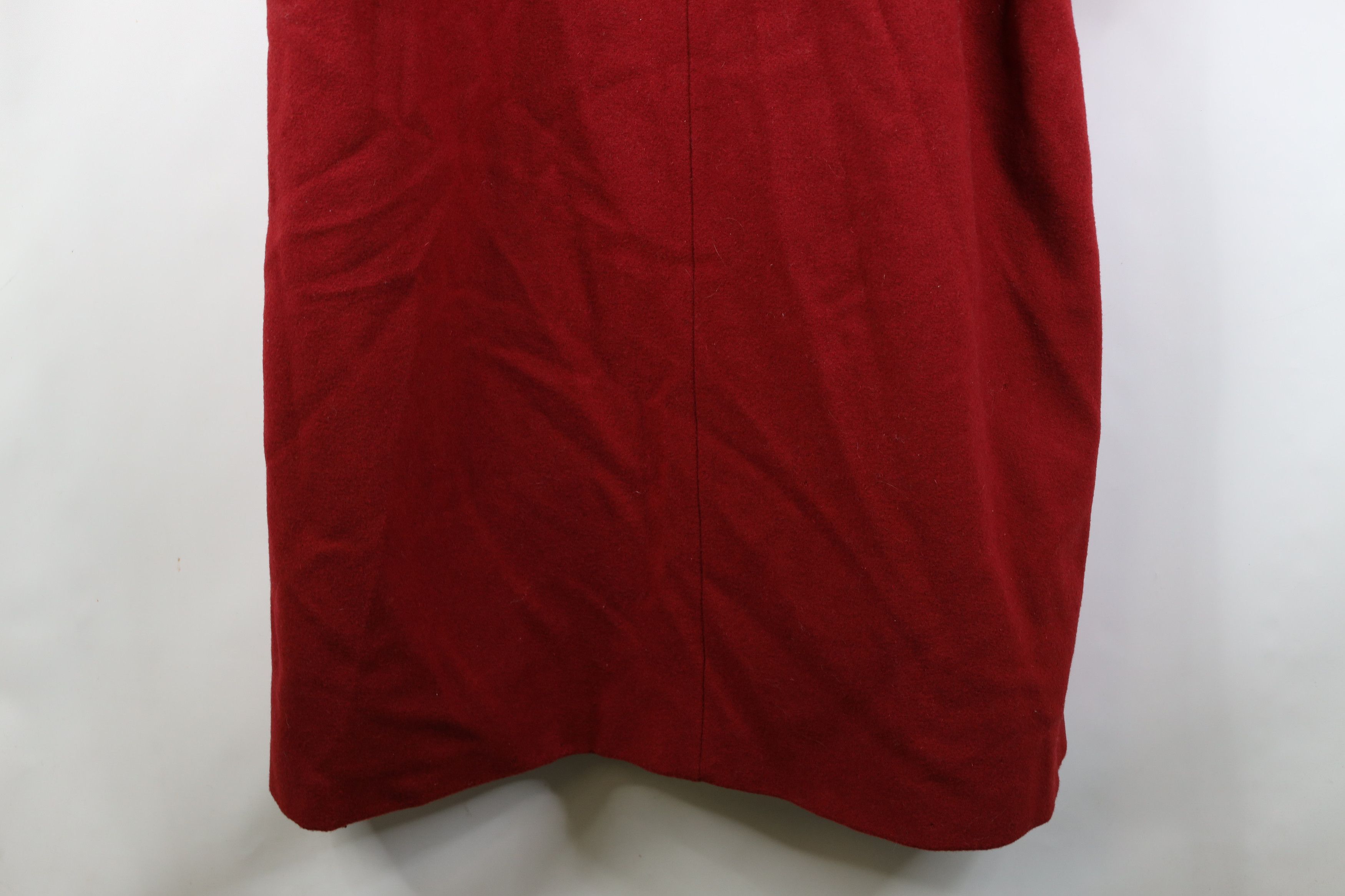 Vintage Vintage 90s Streetwear Wool Full Length Overcoat Jacket Red Size XXL / US 16-18 / IT 52-54 - 15 Thumbnail