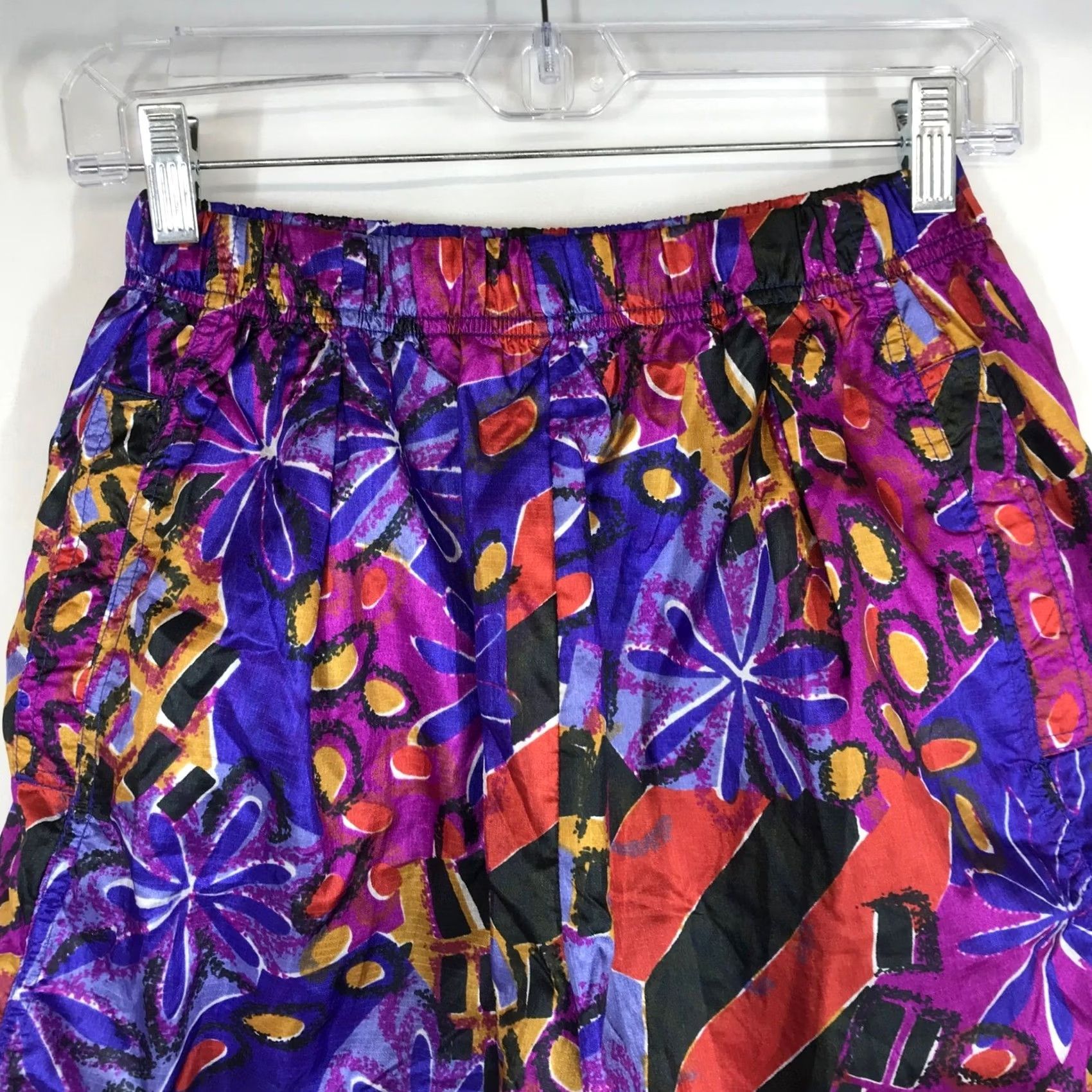 Nike VINTAGE Nike Elite Shorts M 90s Abstract Floral Geometric Nylon Purple Womens Athletic Summer Spring Pockets Elastic Waist Size 32" / US 10 / IT 46 - 2 Thumbnail