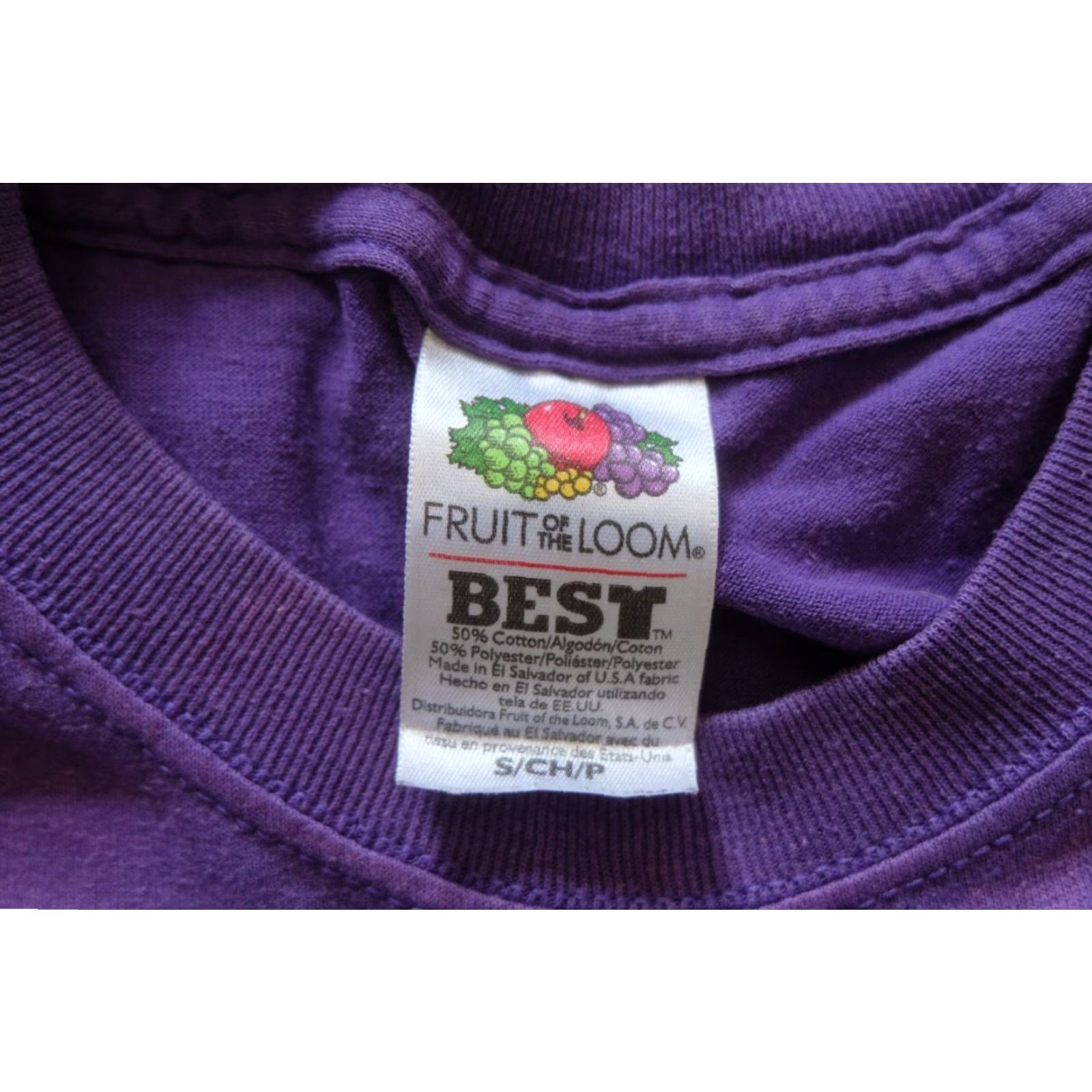 Fruit Of The Loom VINTAGE Fruit of the Loom 90s T-Shirt Tank S Mens Purple Cotton Crew Neck Short Sleeve Size US S / EU 44-46 / 1 - 7 Thumbnail
