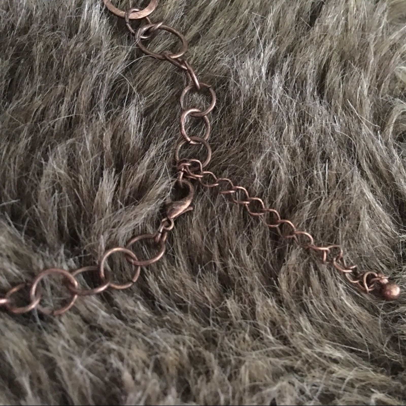 Vintage Vintage copper tone links mother of pearl necklace Size ONE SIZE - 8 Thumbnail