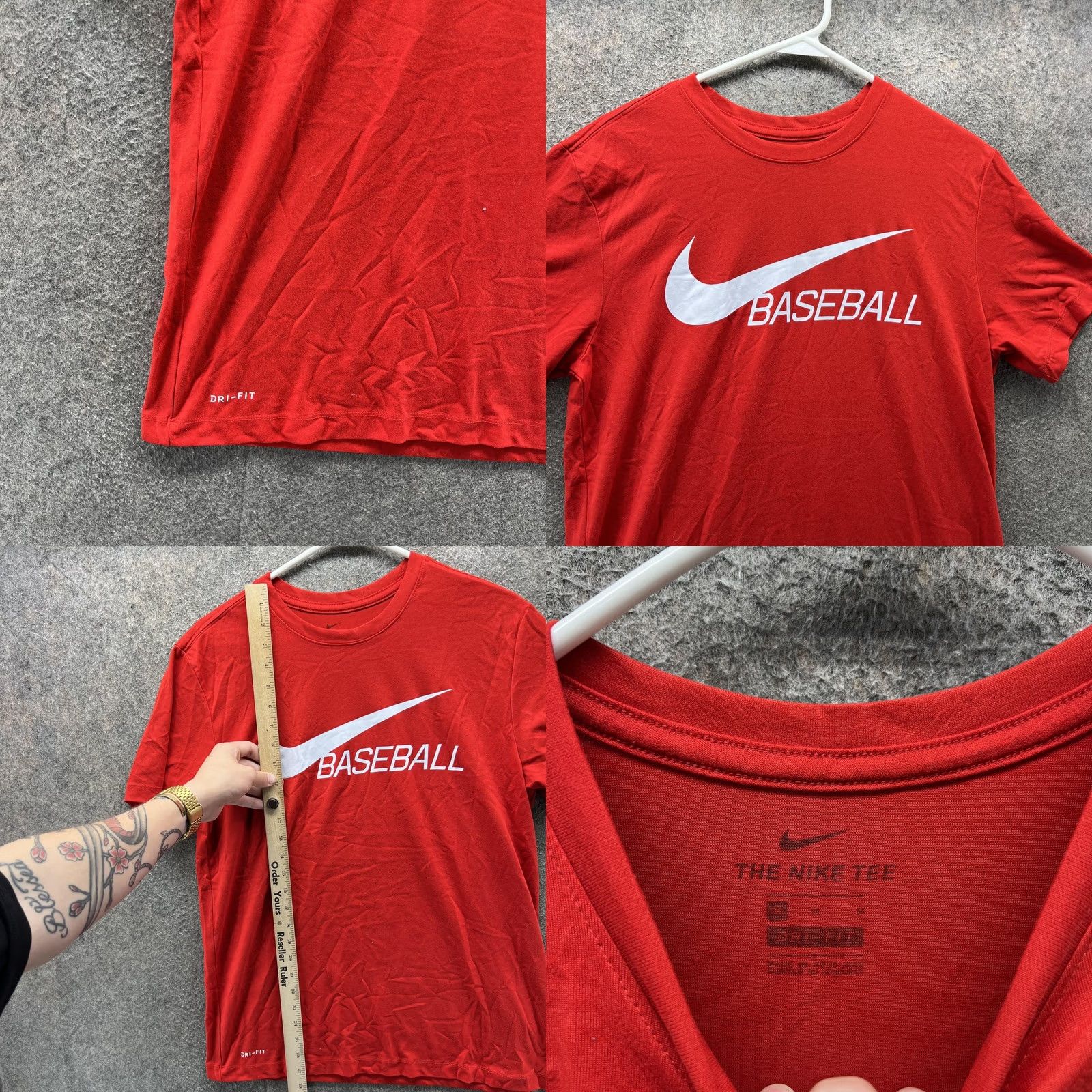 Nike Nike Baseball Shirt Mens Medium Red Dri-FIT Graphic Swoosh Tee Size US M / EU 48-50 / 2 - 8 Thumbnail