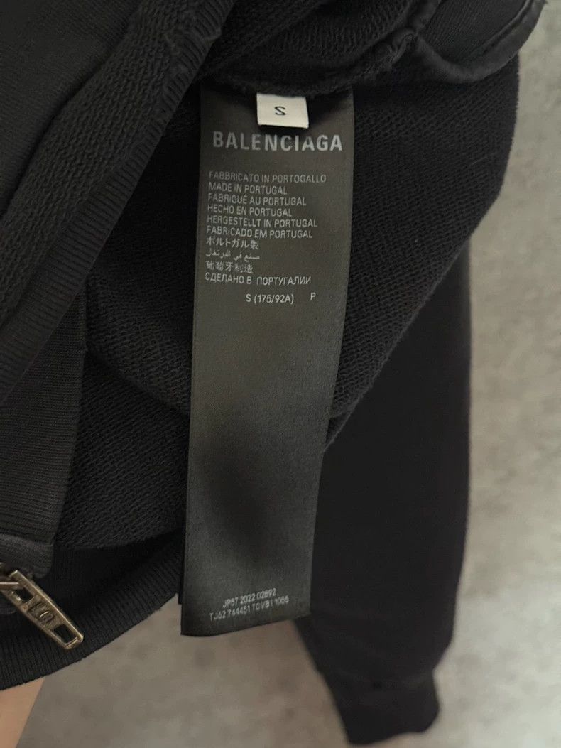 Balenciaga Balenciaga Tape Logo Zip-Up Hooded Sweatshirt Jacket Size US S / EU 44-46 / 1 - 5 Thumbnail