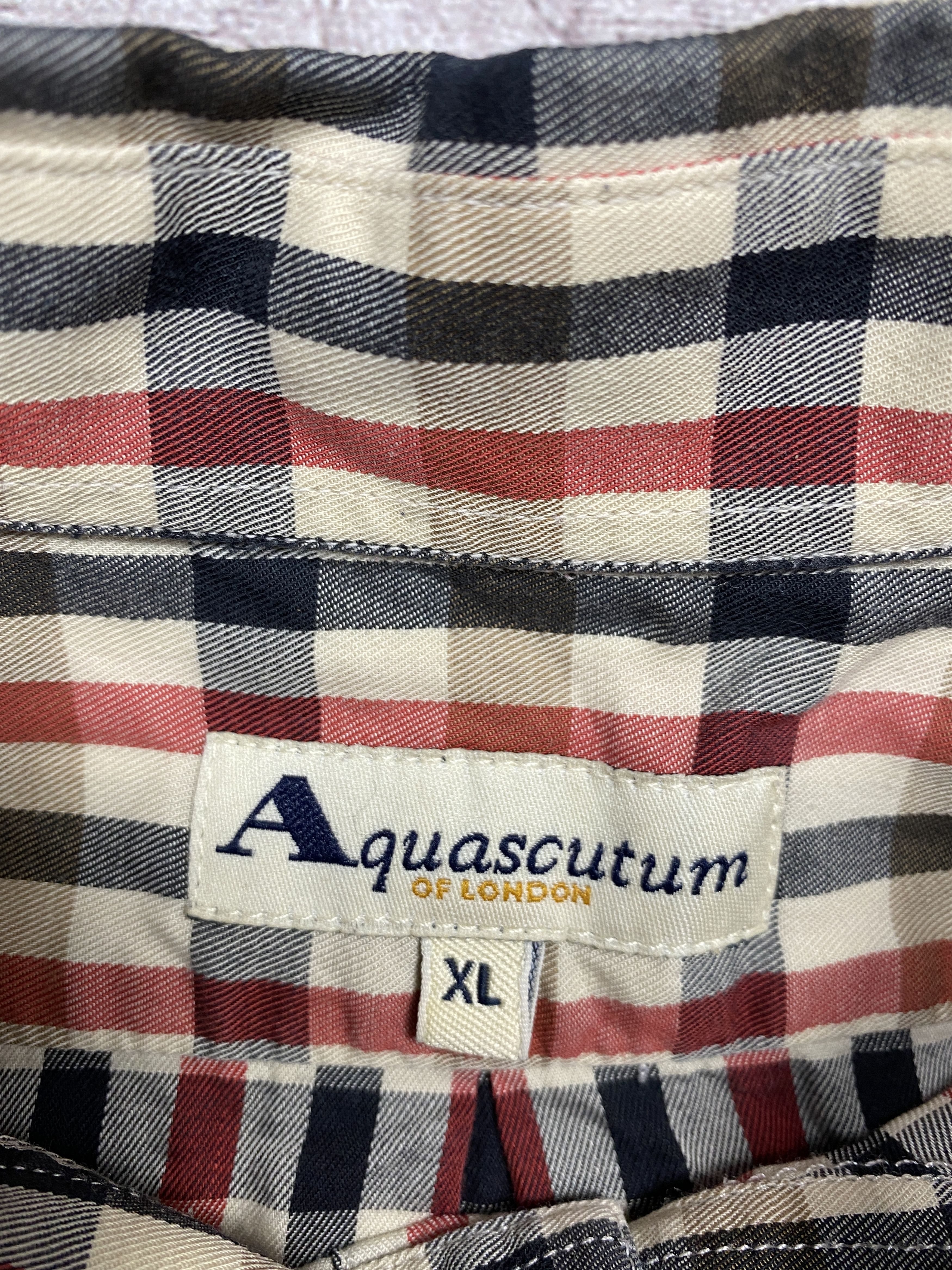 Aquascutum × Vintage Aquascutum Vintage Mens Long Sleeve Check Shirt Size US XL / EU 56 / 4 - 4 Thumbnail