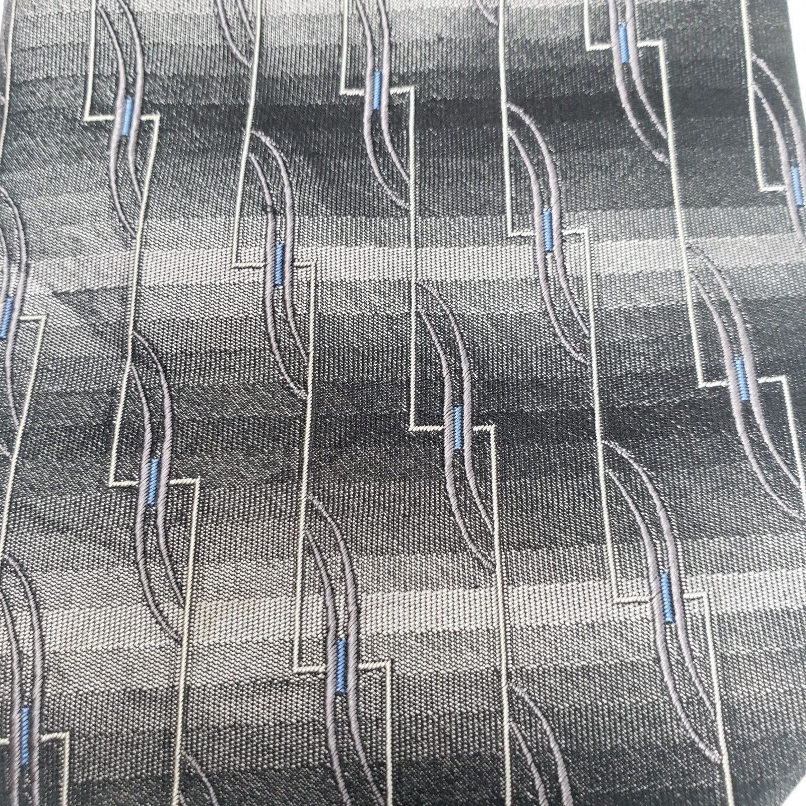 Vintage Vintage Mens Necktie Striped Geometric Pattern Silver Party Size ONE SIZE - 7 Thumbnail