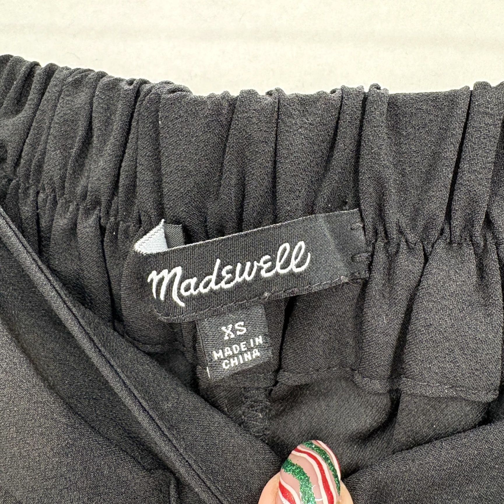 Madewell Madewell Pants Womens XS Black Wide-Leg Cropped Pull On Elastic Waist Casual Size 26" / US 2 / IT 38 - 4 Thumbnail