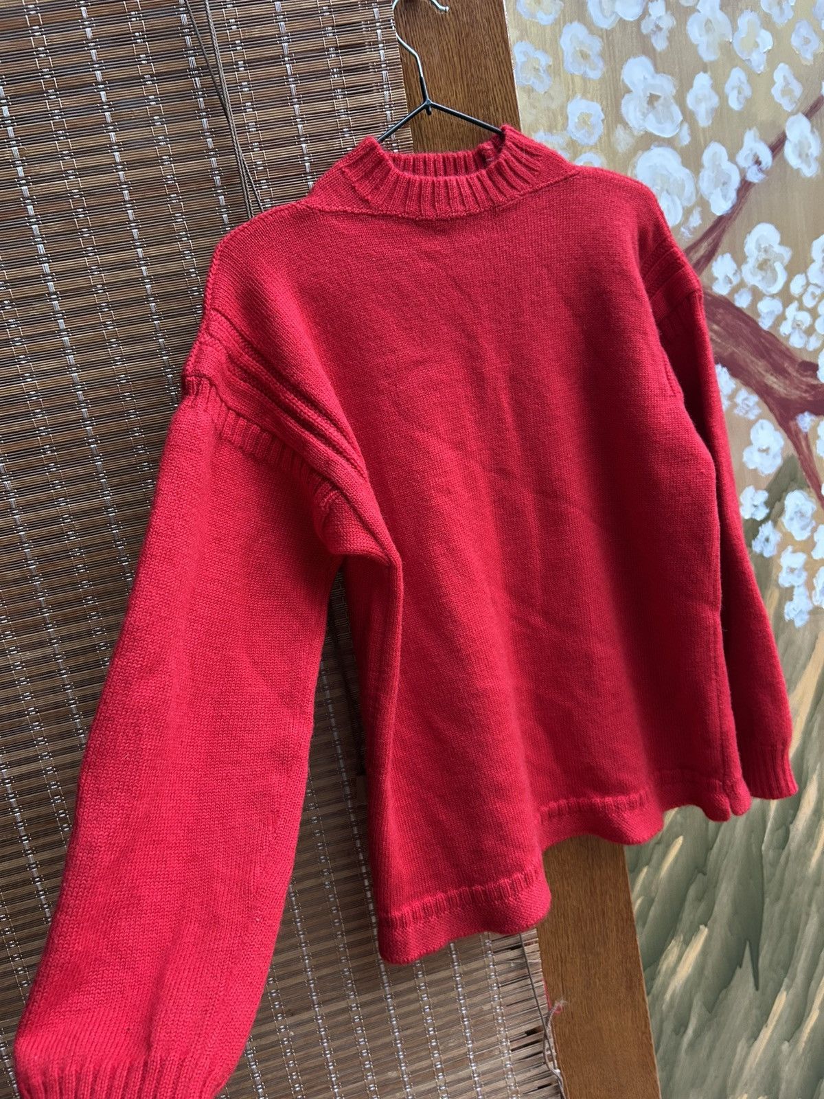 Le Tricoteur Guernsey × Vintage Vintage Traditional Guernsey Wool Fisherman Red Jumper Size US S / EU 44-46 / 1 - 4 Thumbnail