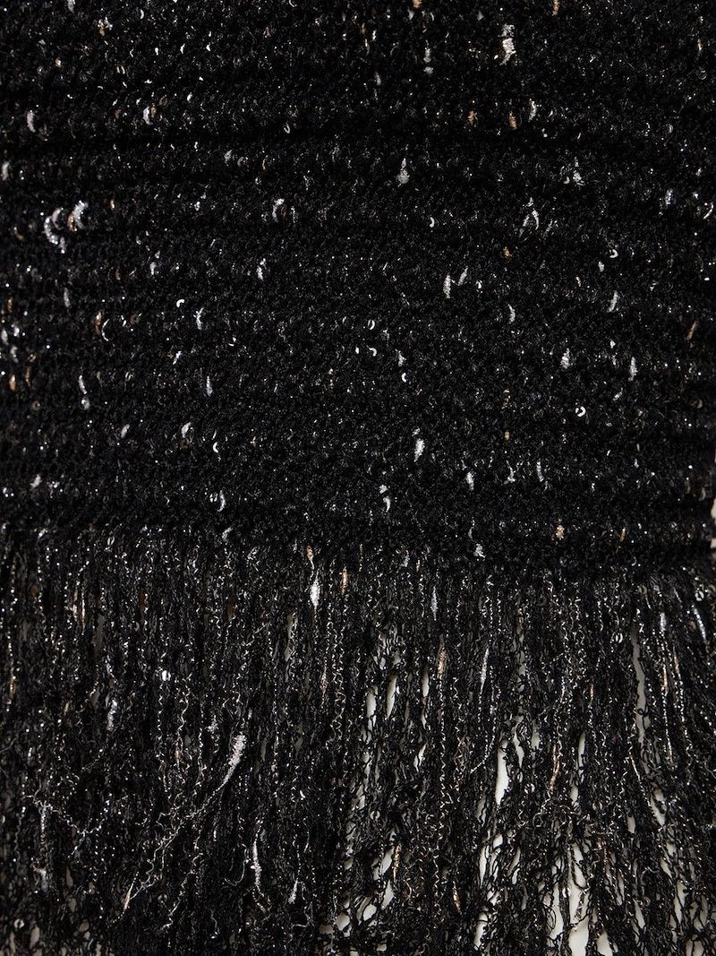 Balmain o1s1wg110825 Glittered Tweed Square Neck Top in Black Size S / US 4 / IT 40 - 5 Thumbnail