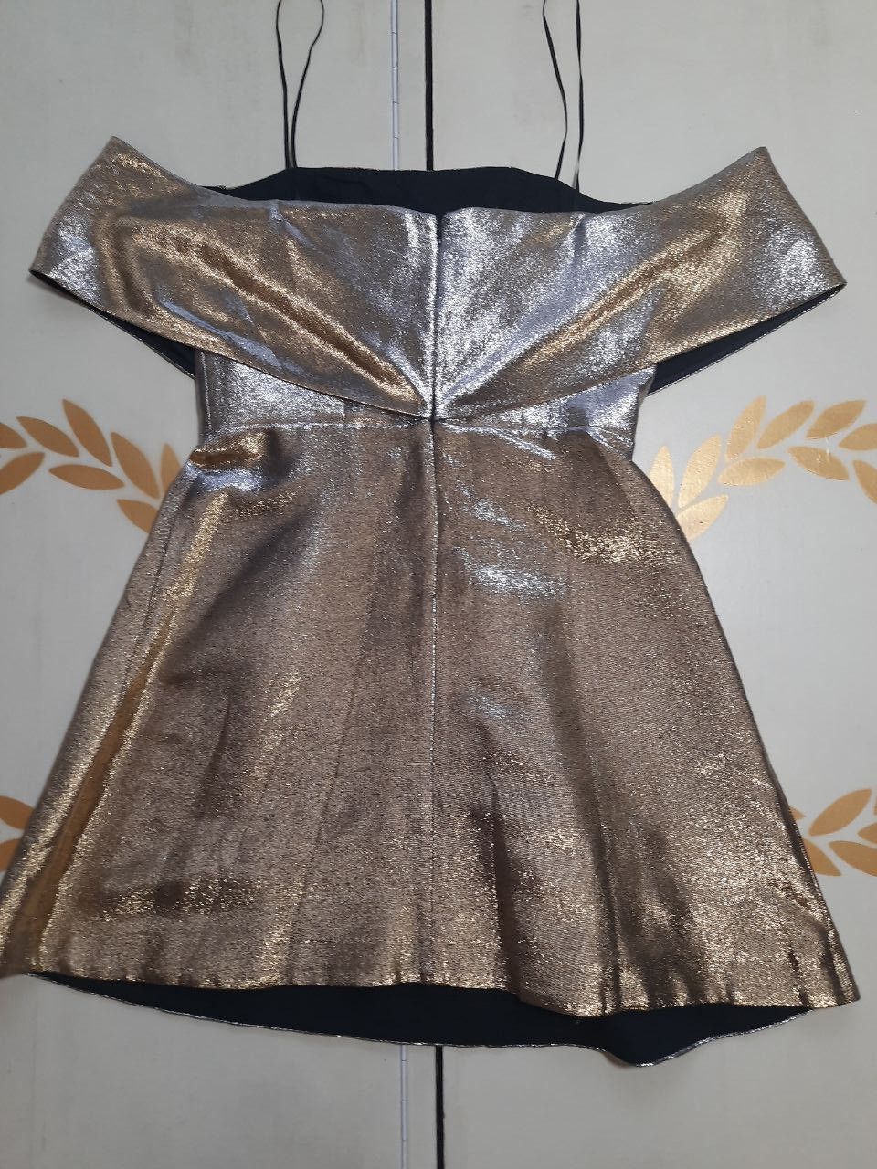 Designer × Sandro Sandro Dress Size S NWT Gold Metallic Open Shoulders Size S / US 4 / IT 40 - 5 Thumbnail
