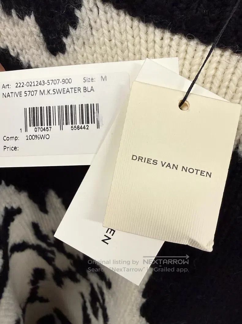 Dries Van Noten Dries Van Noten Black & White Color-Block Wool Knit Sweate Size S / US 4 / IT 40 - 4 Thumbnail