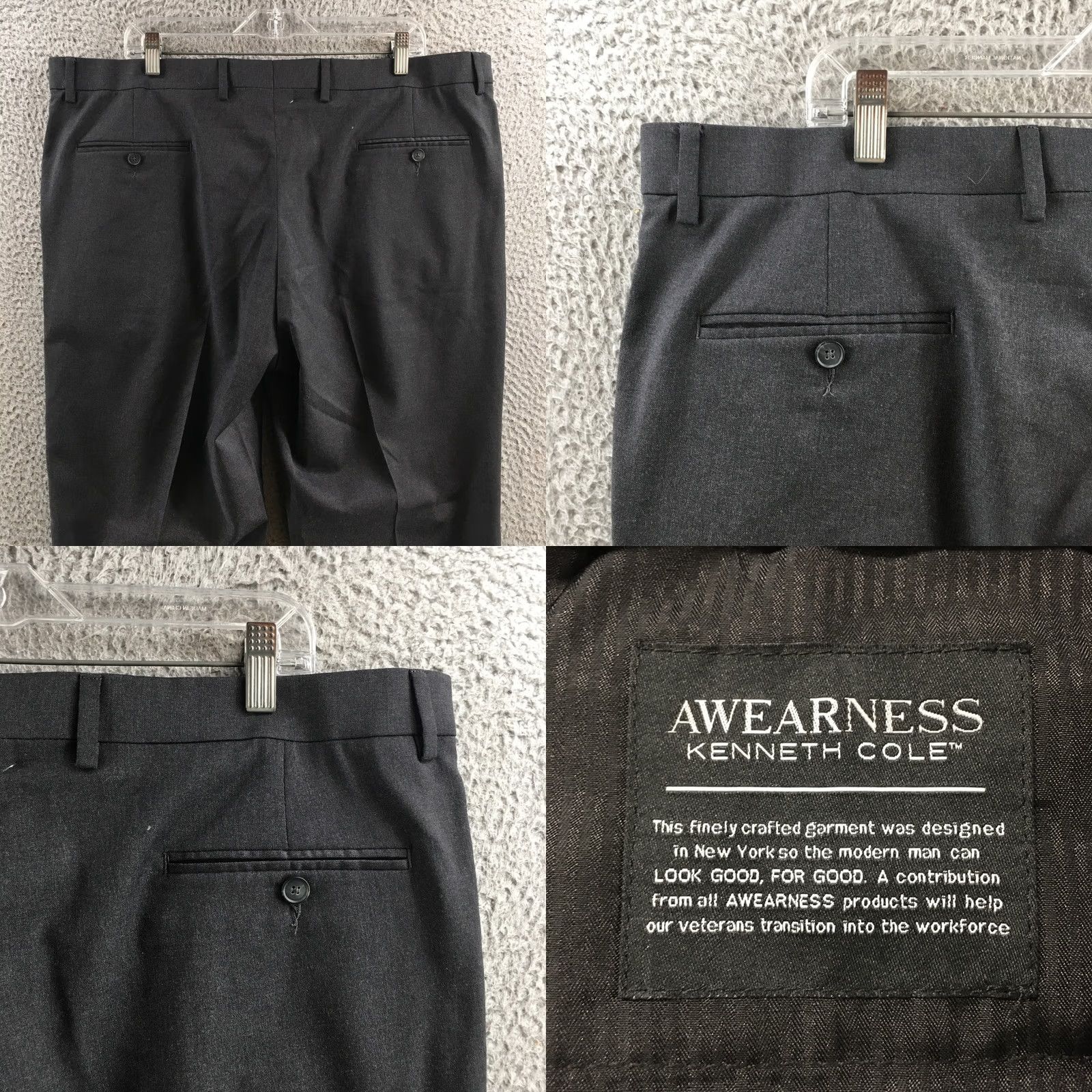 Kenneth Cole Kenneth Cole Dress Pants Mens 42 Gray Wool Blend Mid Rise Flat Front Casual Zip Size US 42 / EU 58 - 9 Thumbnail