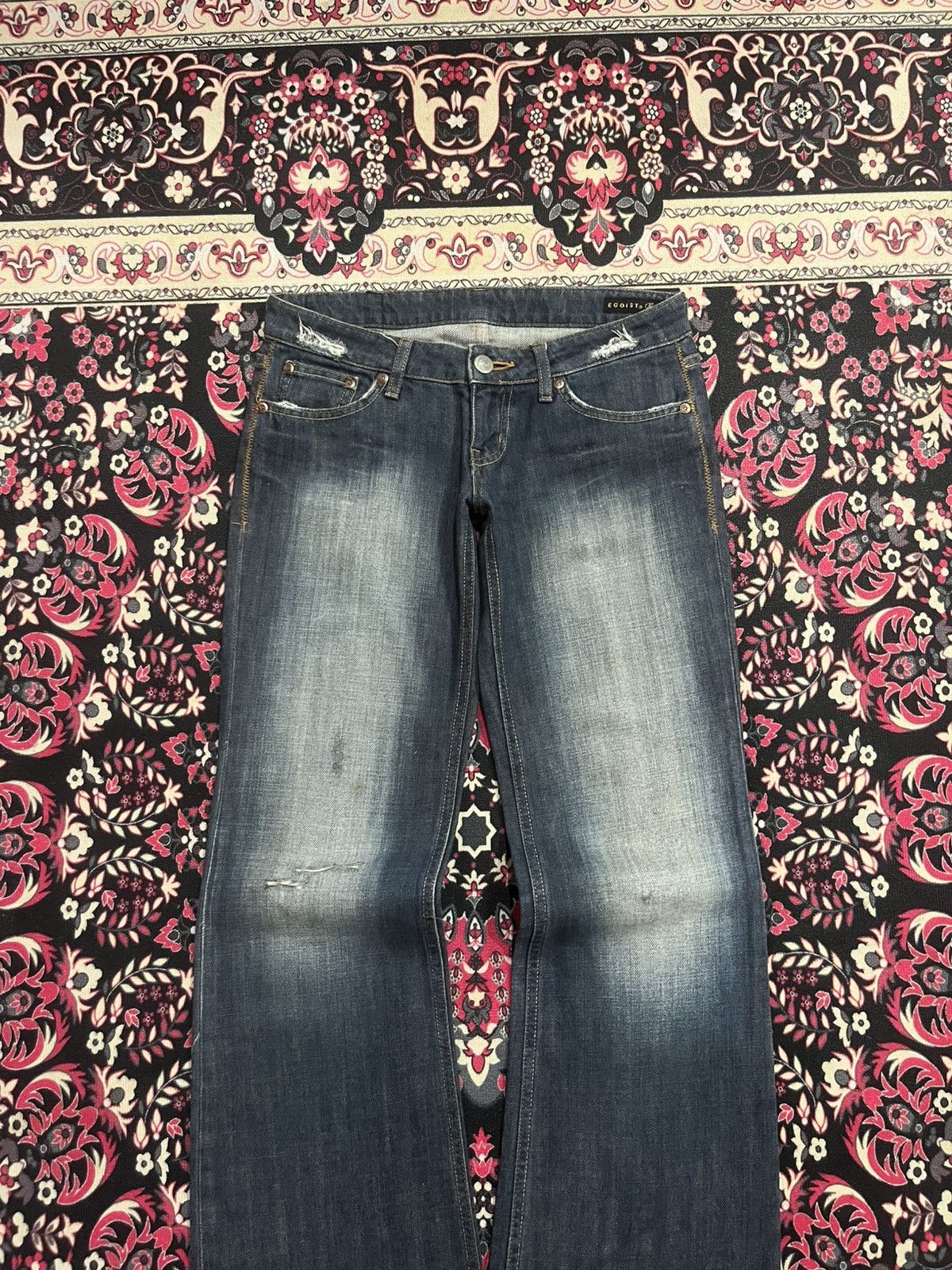 If Six Was Nine × Japanese Brand × Le Grande Bleu (L.G.B.) ⚡️Wide Leg⚡️Vintage Japanese Brand Egoist Frayed Leg Blue Jean Size 26" / US 2 / IT 38 - 3 Thumbnail