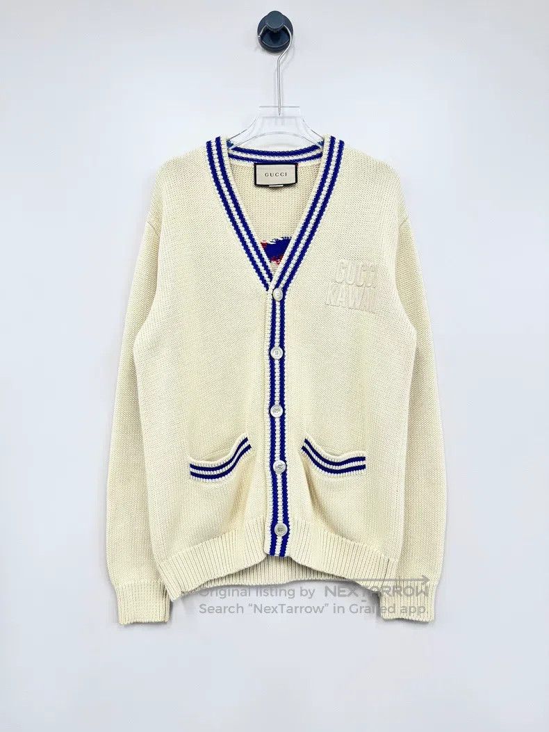 Gucci Gucci Beige back logo knitted cardigan coat Size XS / US 0-2 / IT 36-38 - 1 Thumbnail