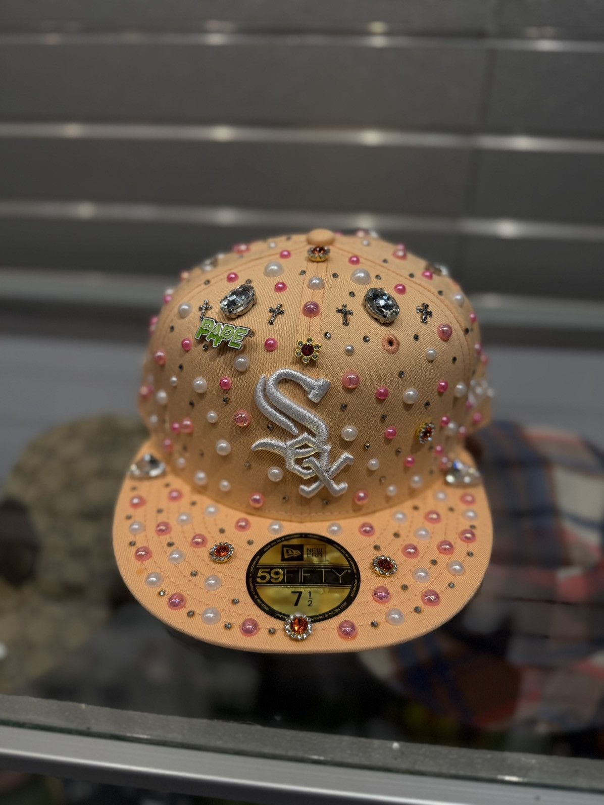 Other PAPE Fitted Hat Stone Crystal Brand New 7 1/2 Size ONE SIZE - 5 Thumbnail
