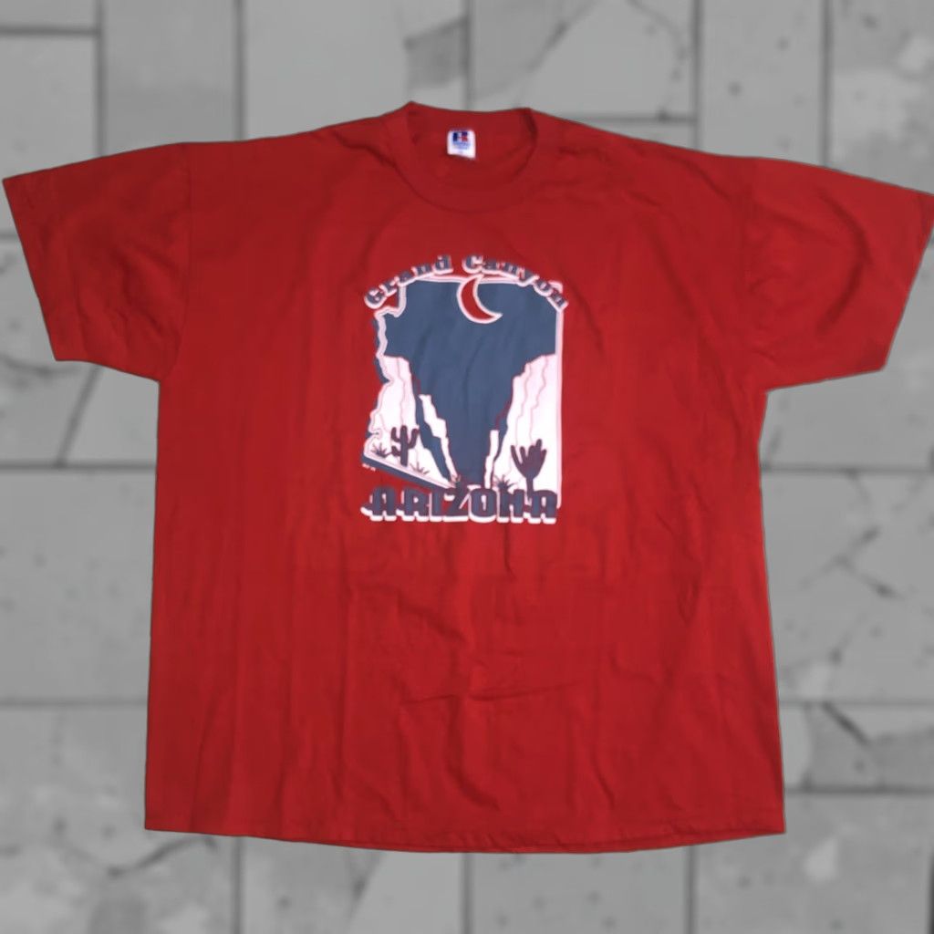 Vintage VTG Russell Athletic Arizona Grand Canyon Graphic Tee Mens XL Red USA Single Stitch T-Shirt Men XL Size US XL / EU 56 / 4 - 1 Thumbnail