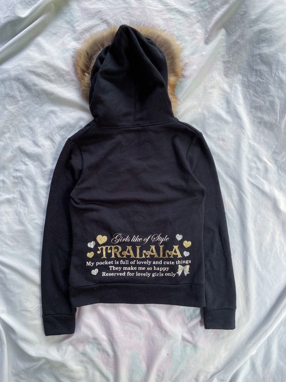 Japanese Brand TRALALA GIRL LIKE OF STYLE FUR ZIP HOODIE Size US XS / EU 42 / 0 - 2 Thumbnail