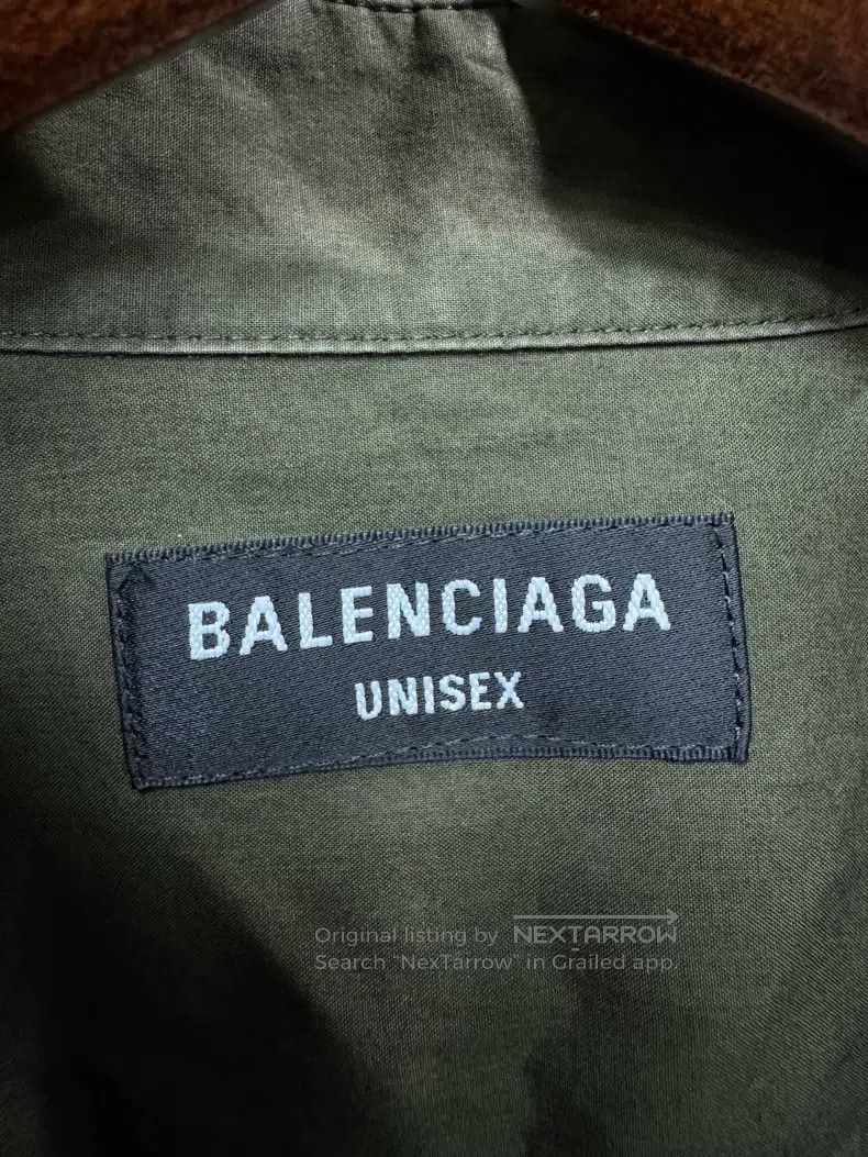 Balenciaga Balenciaga size 37 Army Green Patchwork Shirt Size US M / EU 48-50 / 2 - 3 Thumbnail
