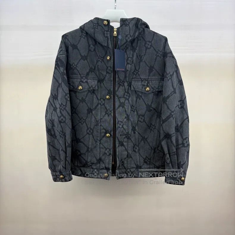 Louis Vuitton Louis Vuitton FW24 Fishnet Tri-Floral Full Logo Zip Jacket Size US L / EU 52-54 / 3 - 1 Thumbnail