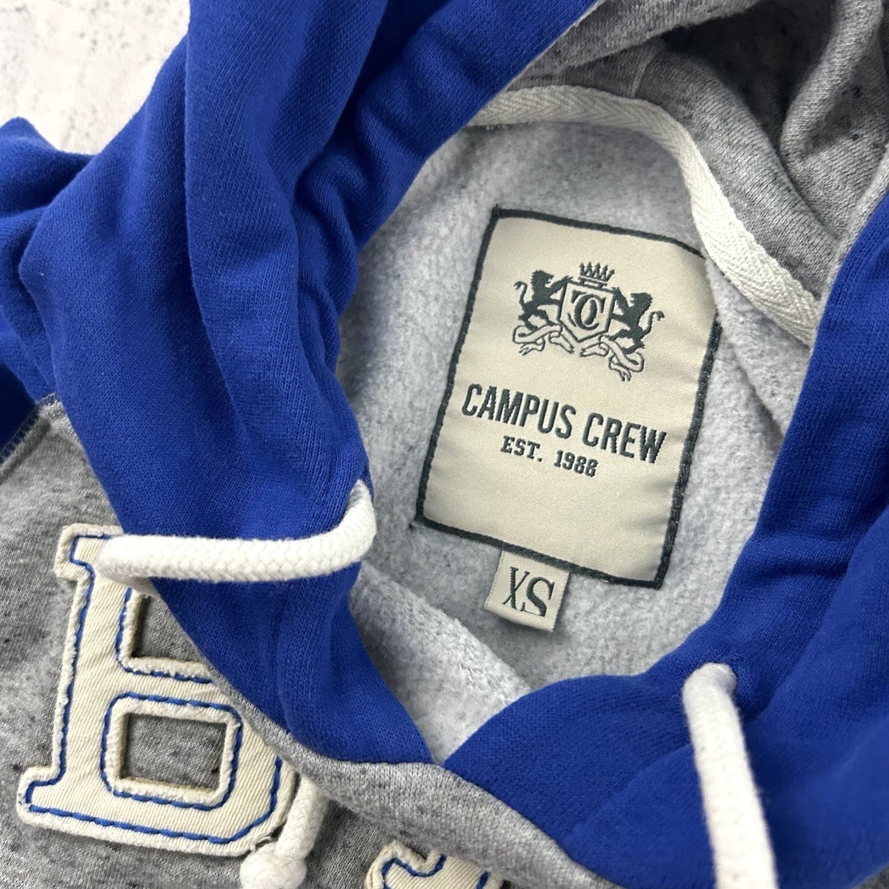 Vintage BYU Pullover Hooded Kangaroo Pocket Campus Crew Sweatshirt Women's XS Gray Blue Size XS / US 0-2 / IT 36-38 - 4 Thumbnail