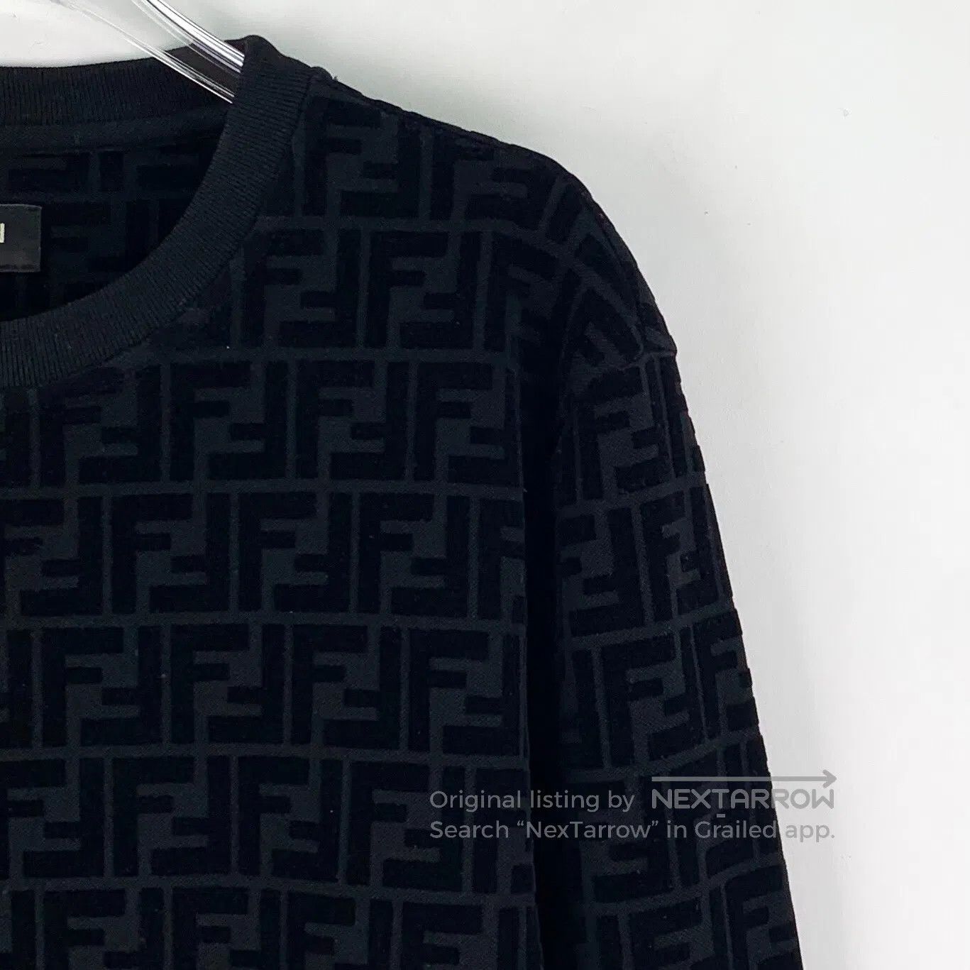 Fendi FENDI Black Classic Double F Printed Cotton Round Neck Lon Size US S / EU 44-46 / 1 - 3 Thumbnail
