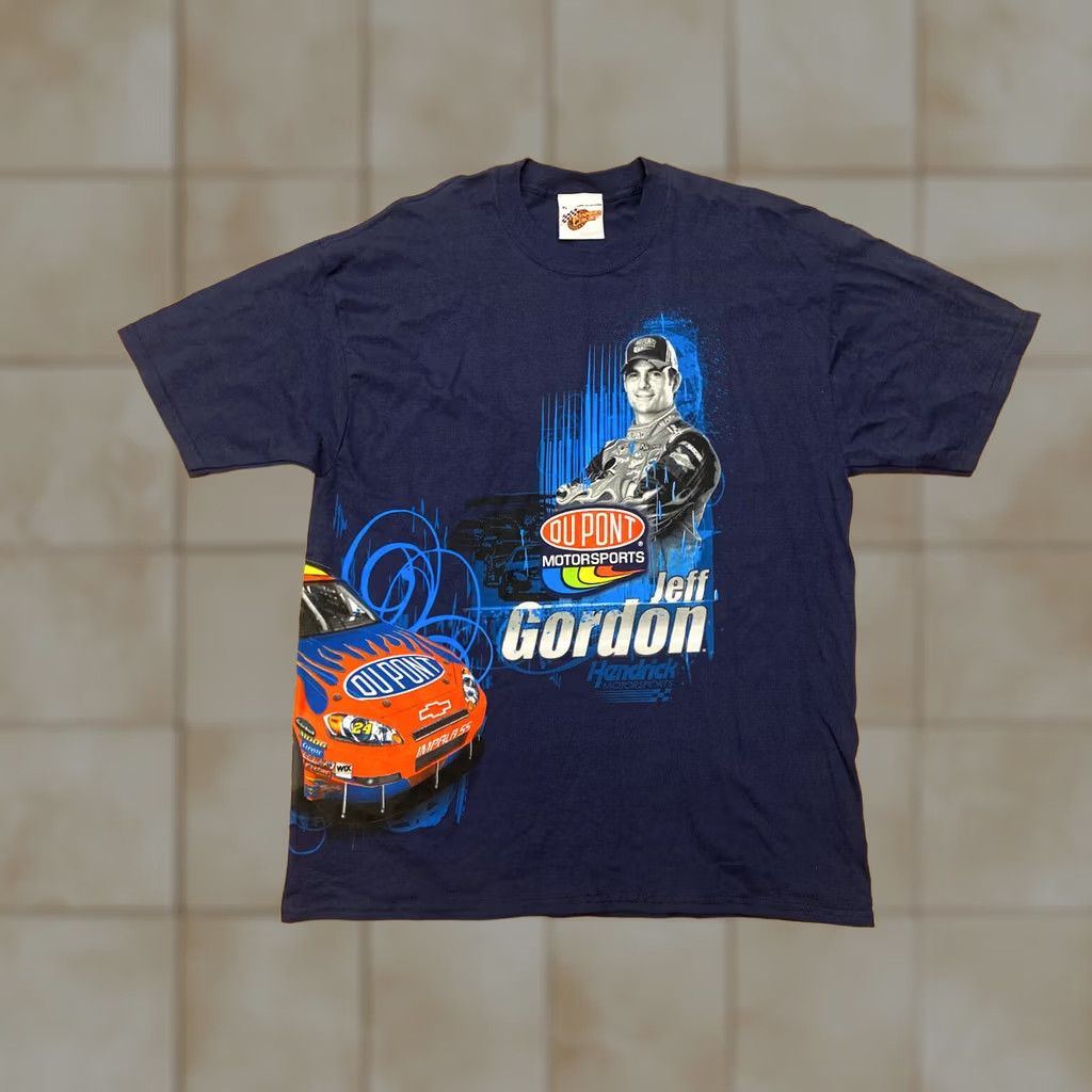 Vintage VINTAGE Winners Circle Jeff Gordon T Shirt XL All Over Print Winners Circle Dupont #24 Mens Black Short Sleeve Crew Neck Shirt Size US XL / EU 56 / 4 - 1 Thumbnail