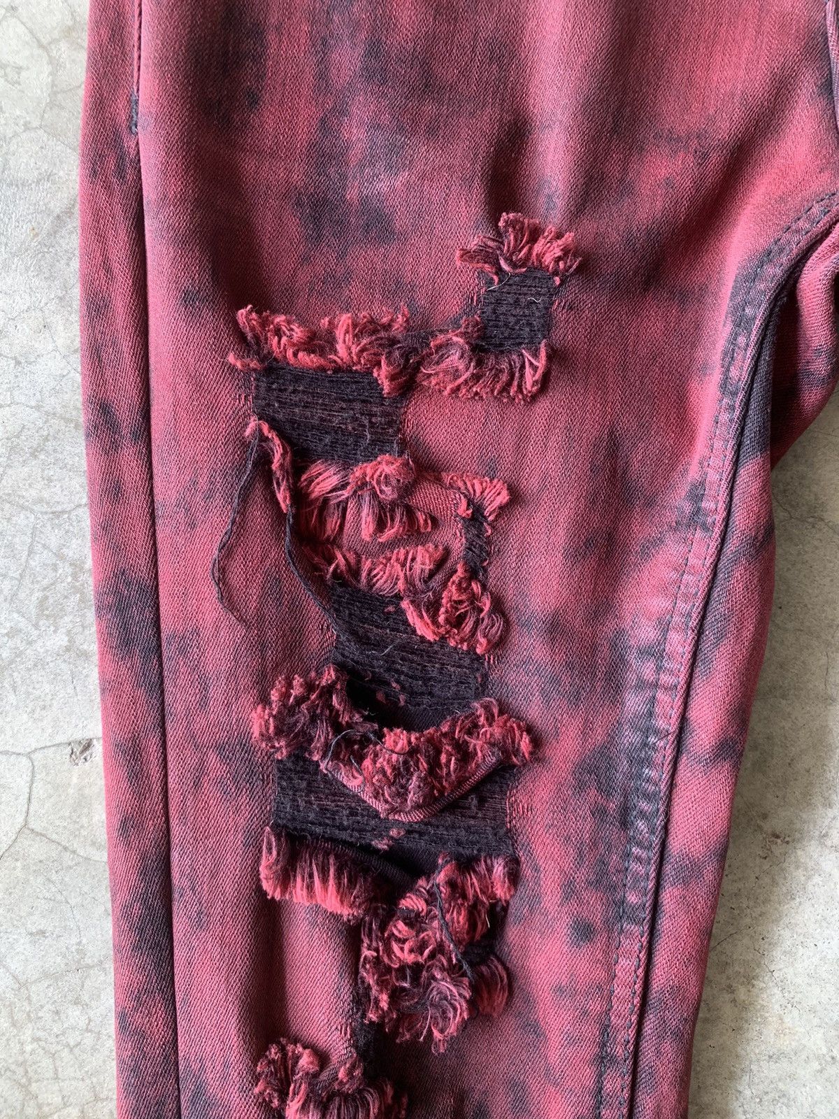 Japanese Brand NO ID. Blood Ripped Skinny Jeans Size US 31 - 5 Thumbnail