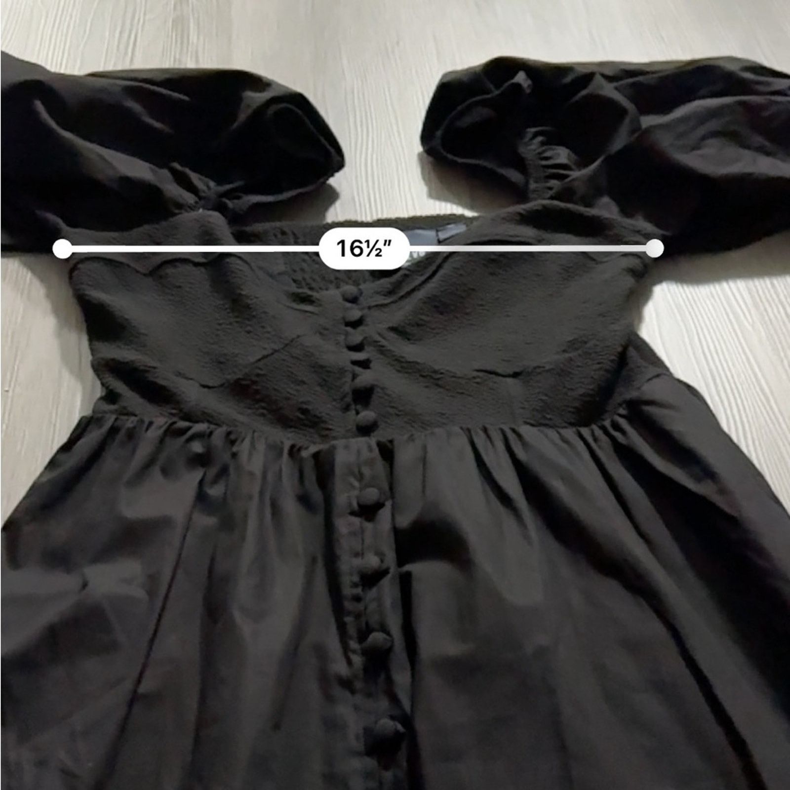 Anthropologie Anthropologie Maeve Puff Sleeve Black Mini Dress Size L NWT Size L / US 10 / IT 46 - 9 Thumbnail